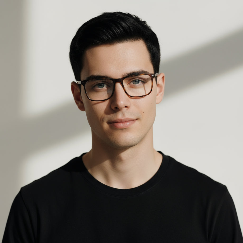 Classical rectangle tortoise eyeglasses