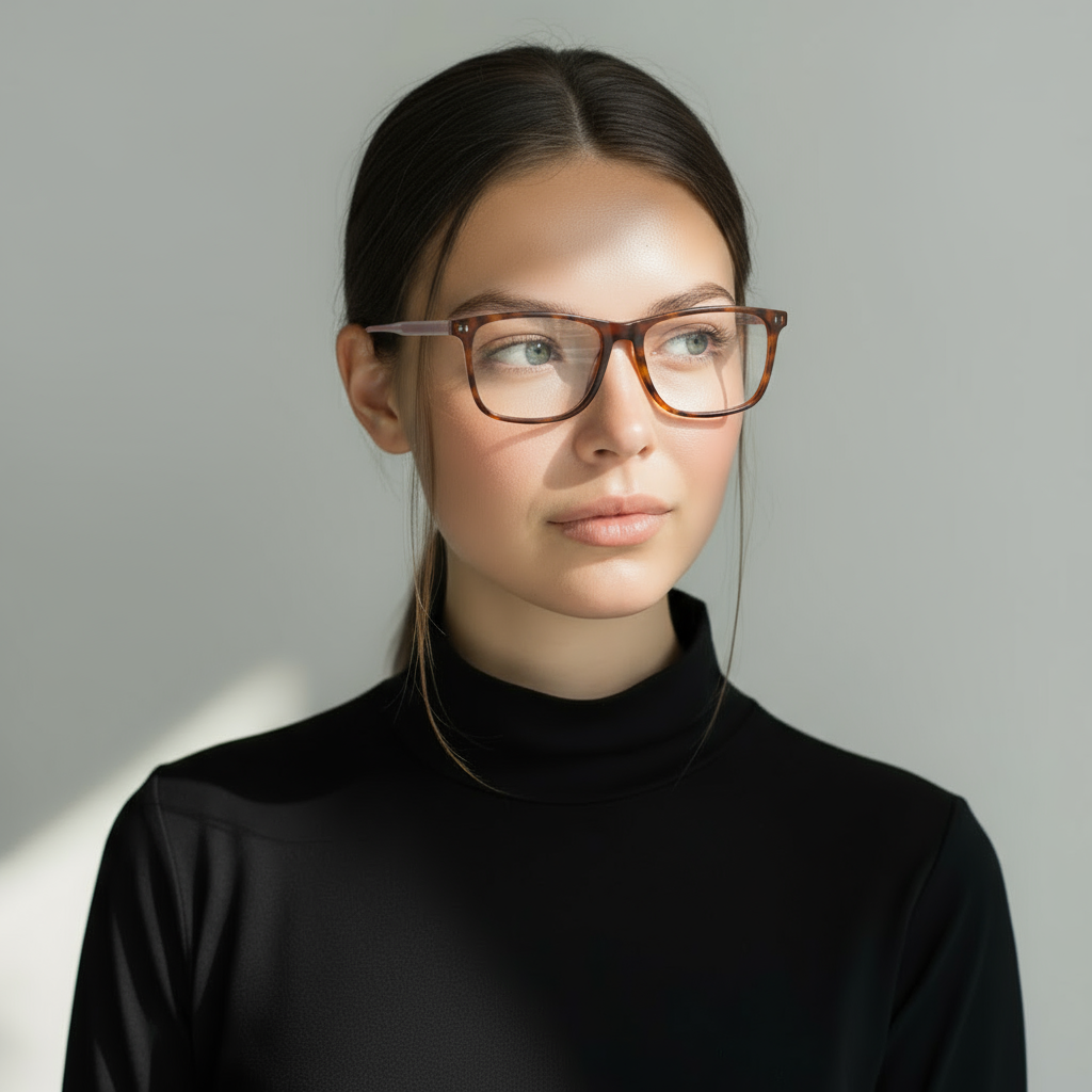 Classical rectangle tortoise eyeglasses