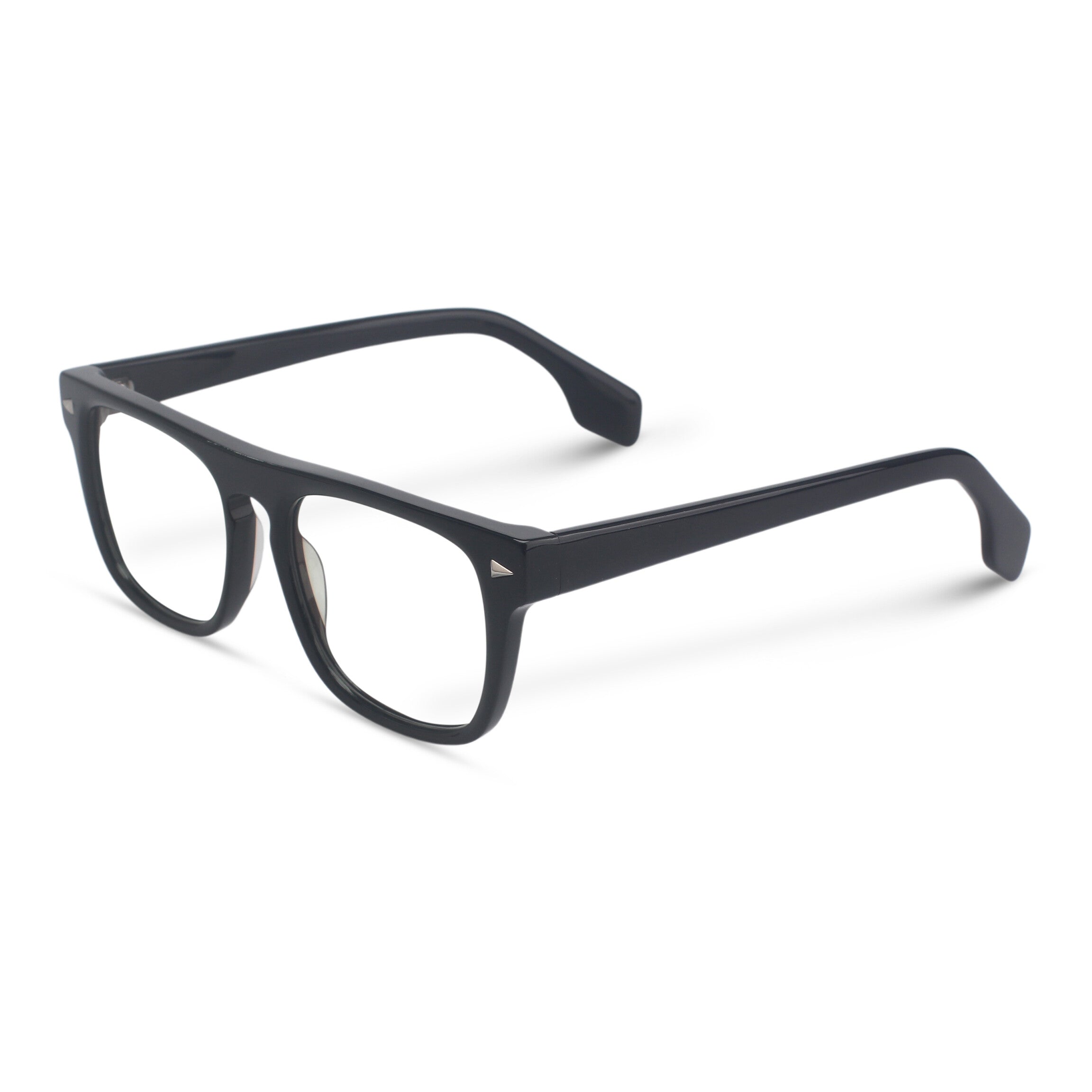 Bold square black eyeglasses