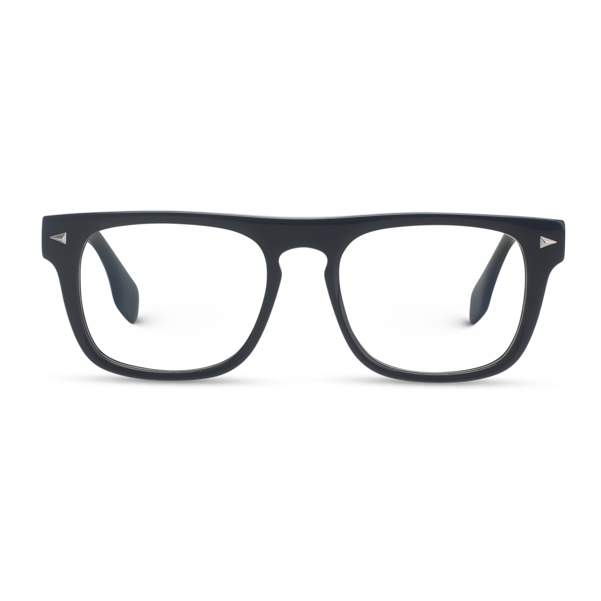 Bold square black eyeglasses