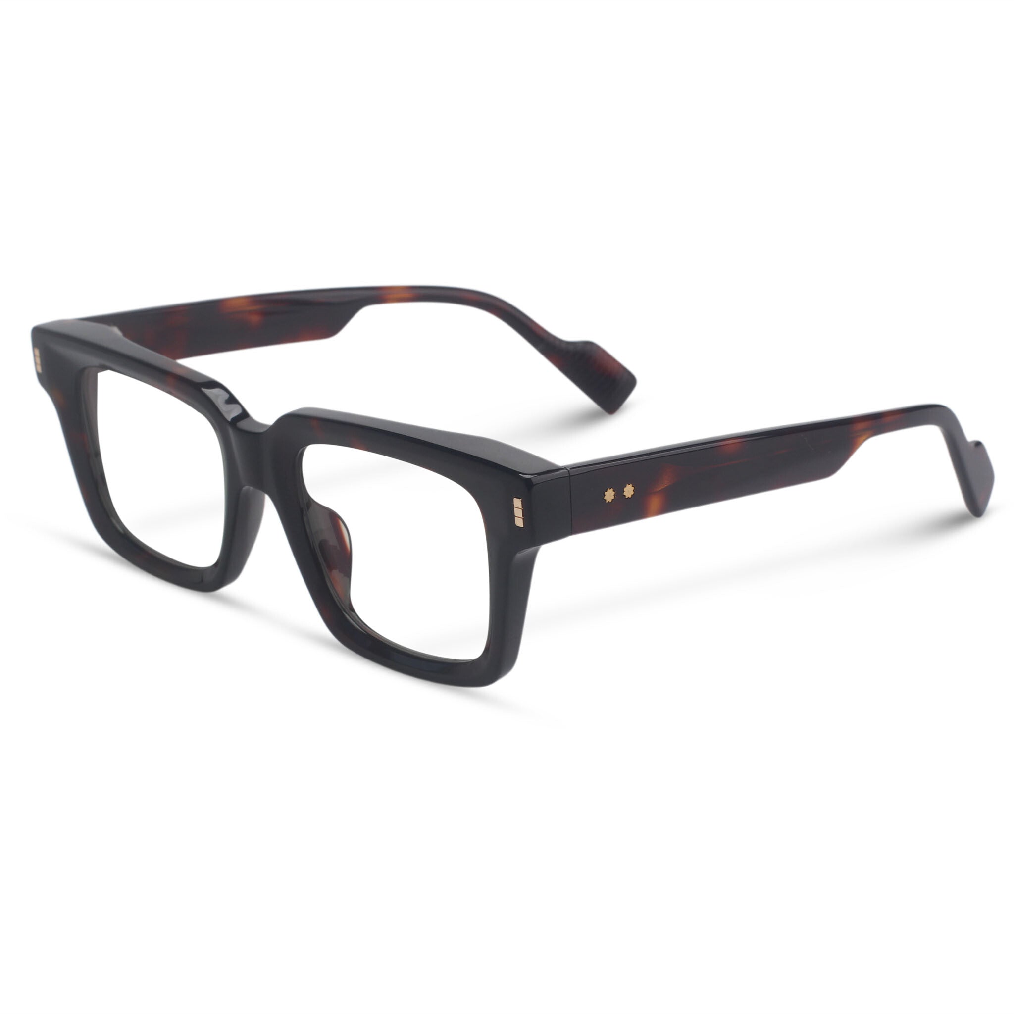 Bold square tortoise eyeglasses