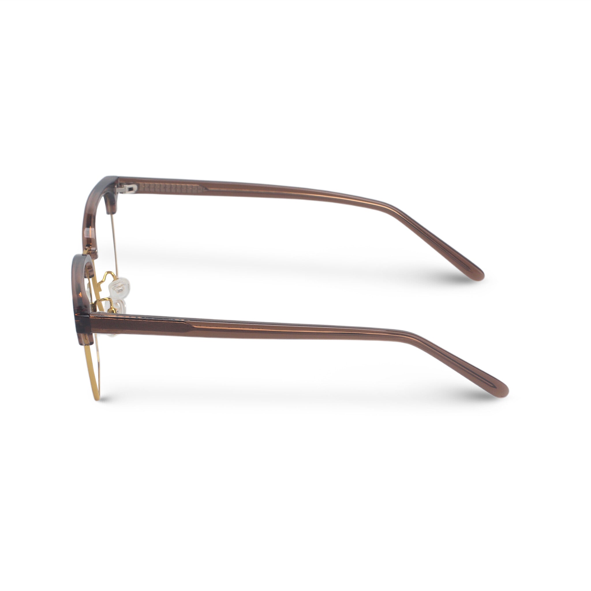 Square classical brown and gold eyeglasses