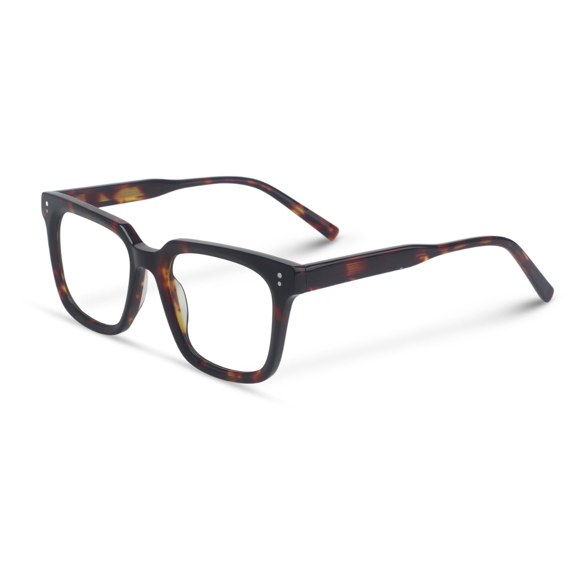 tortoiseshell square plastic eyeglasses