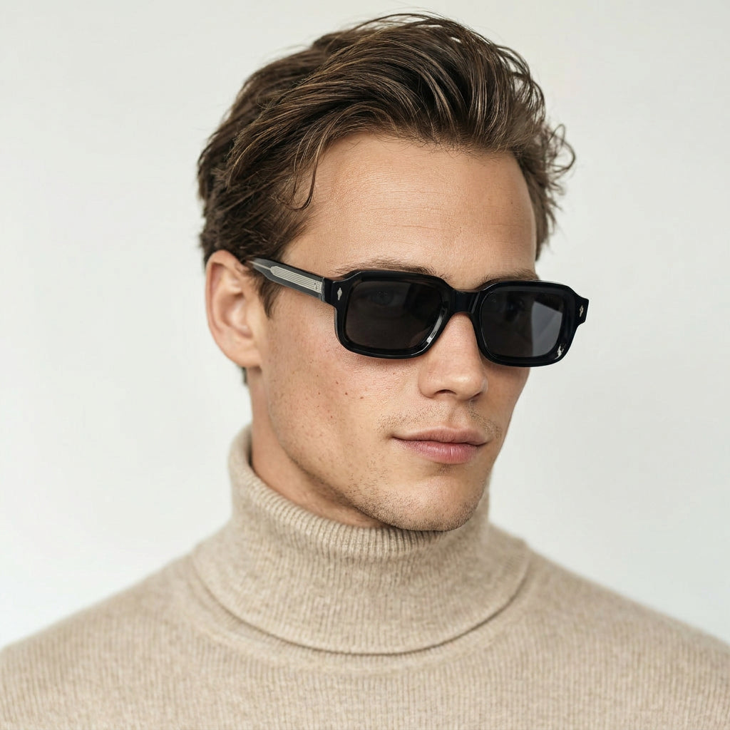 Grado rectangular black sunglasses