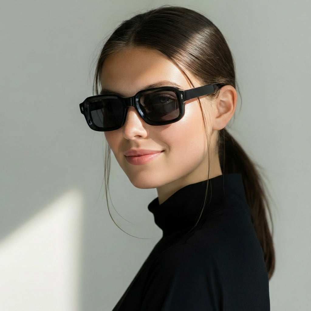 Grado rectangular black sunglasses