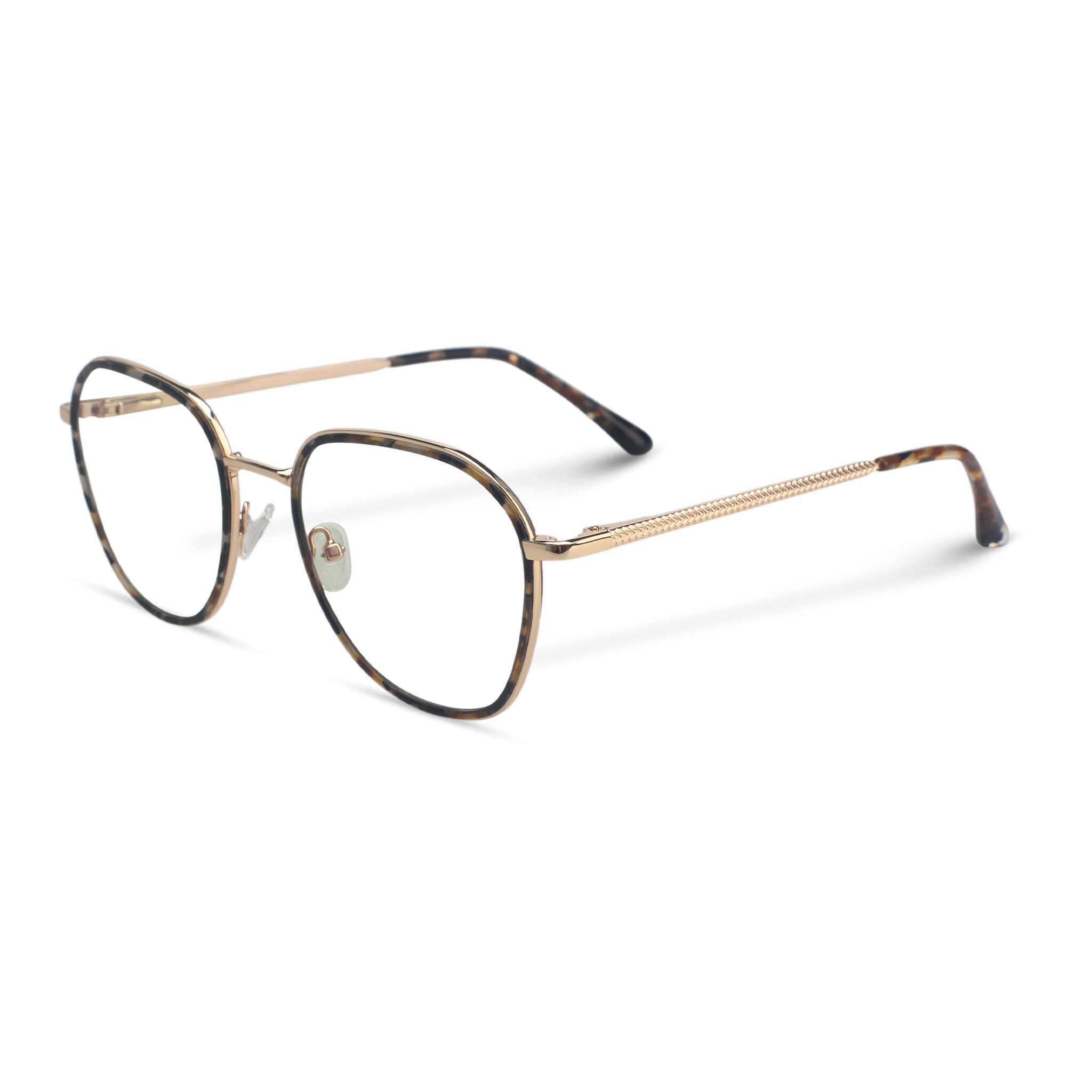 Minimal metal tortoise eyeglasses