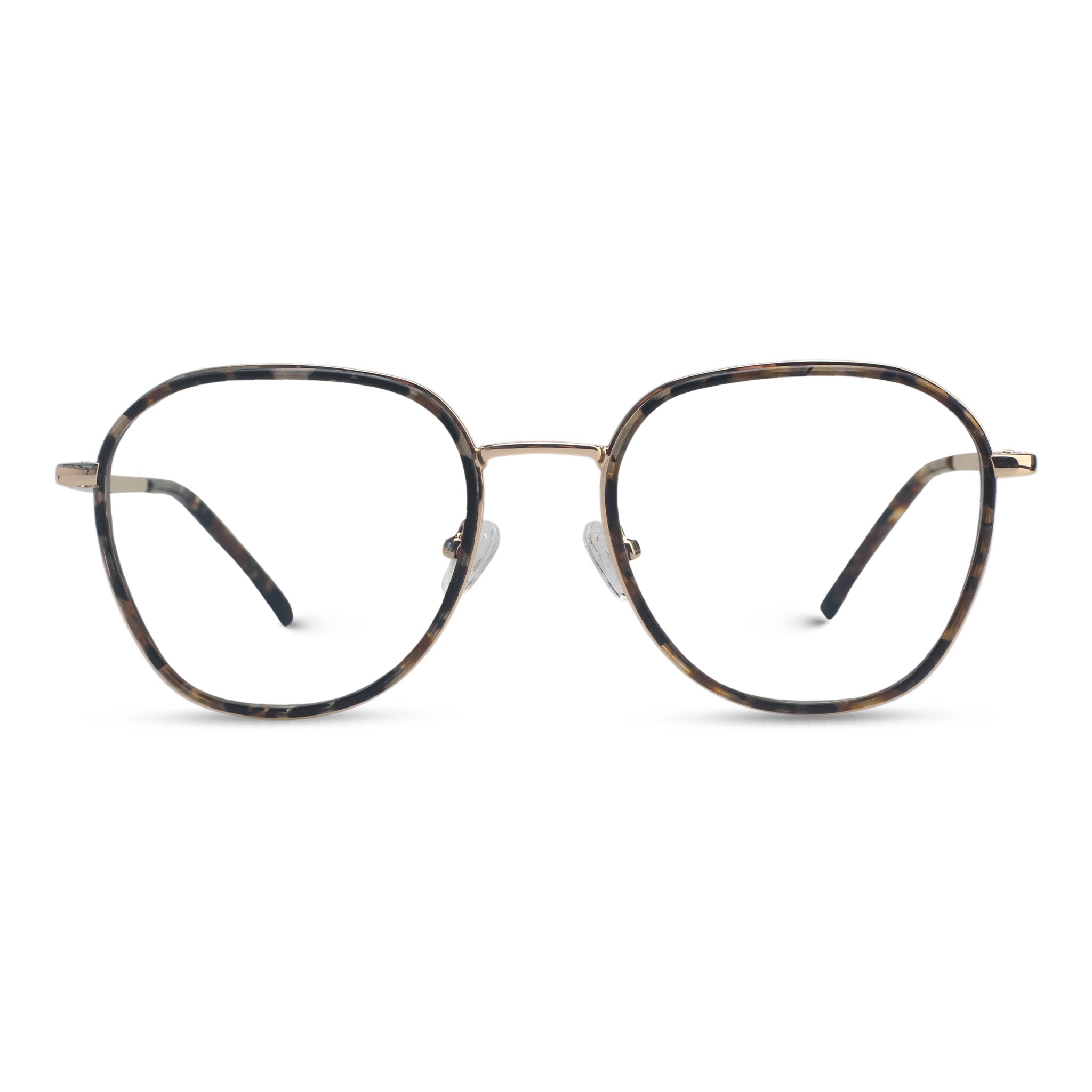 Minimal metal tortoise eyeglasses
