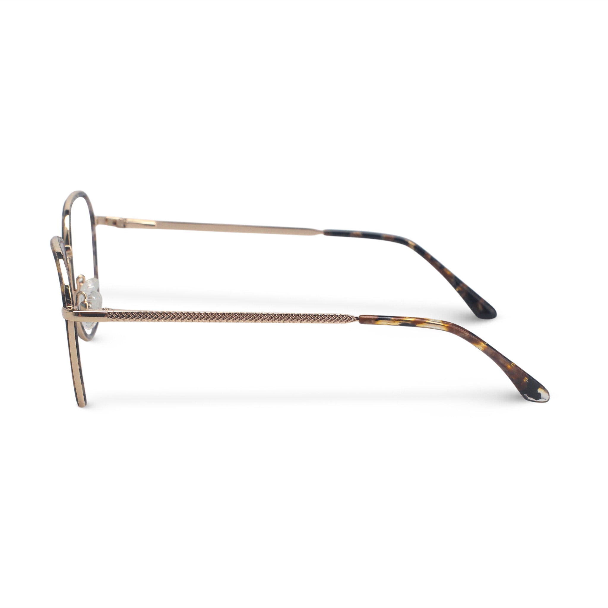 Minimal metal tortoise eyeglasses