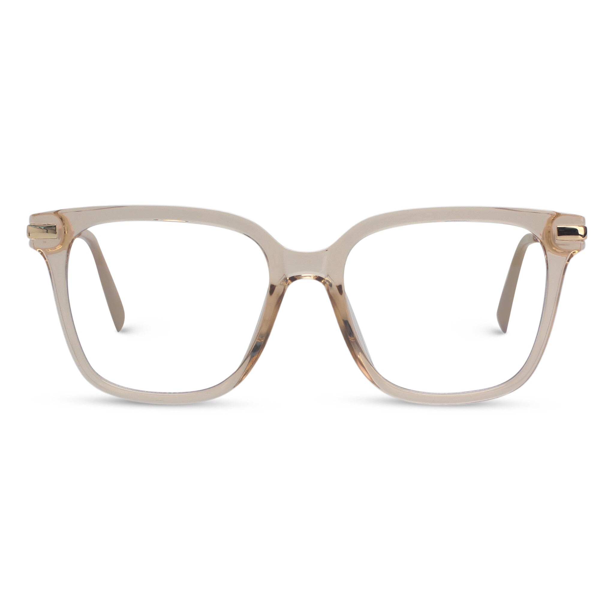 Square transparent pink eyeglasses
