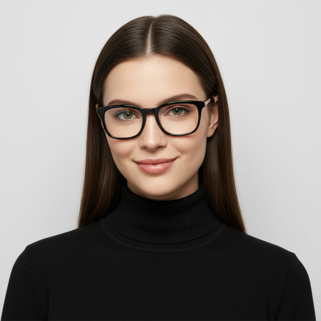 Black plastic eyeglasses