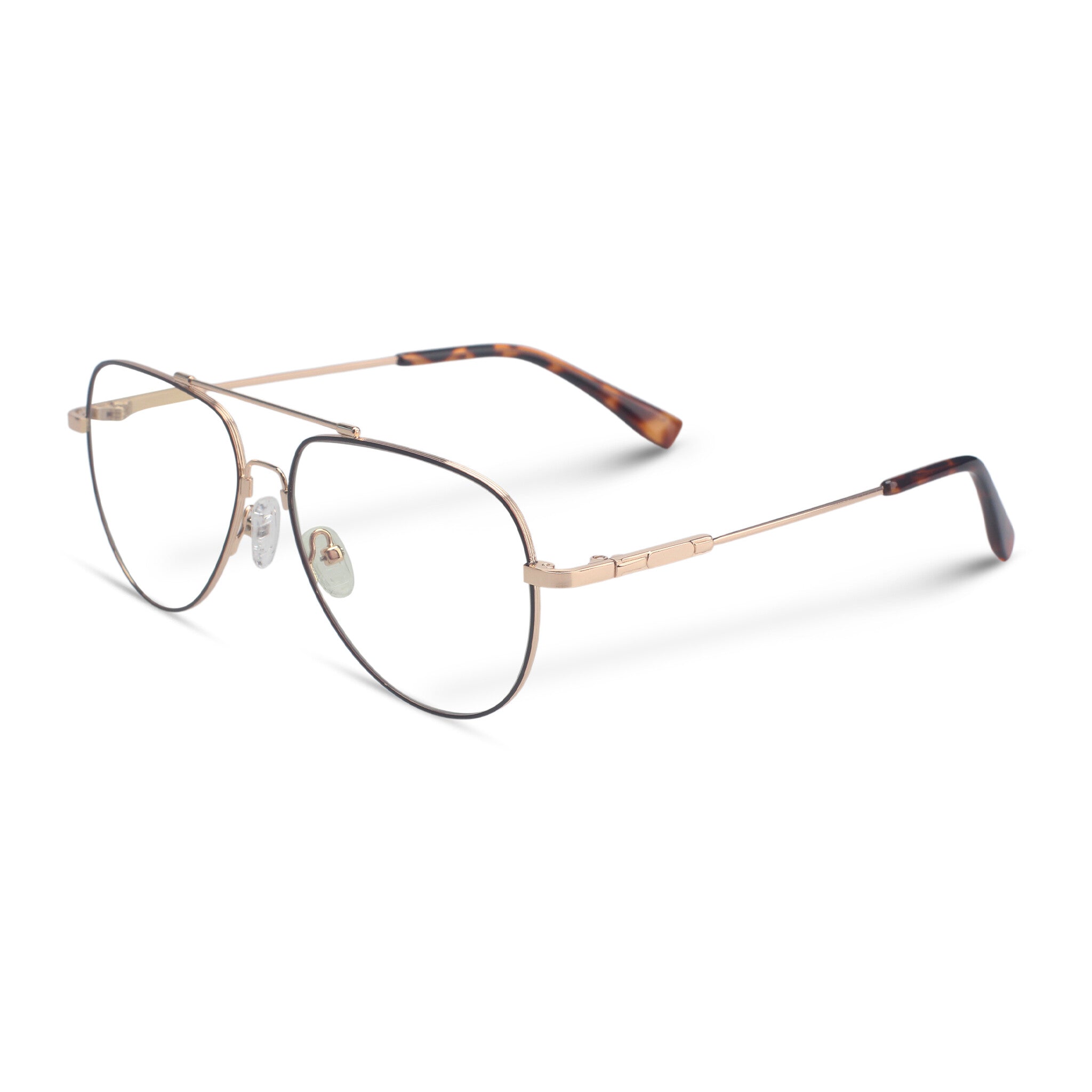 Classic aviator gold eyeglasses