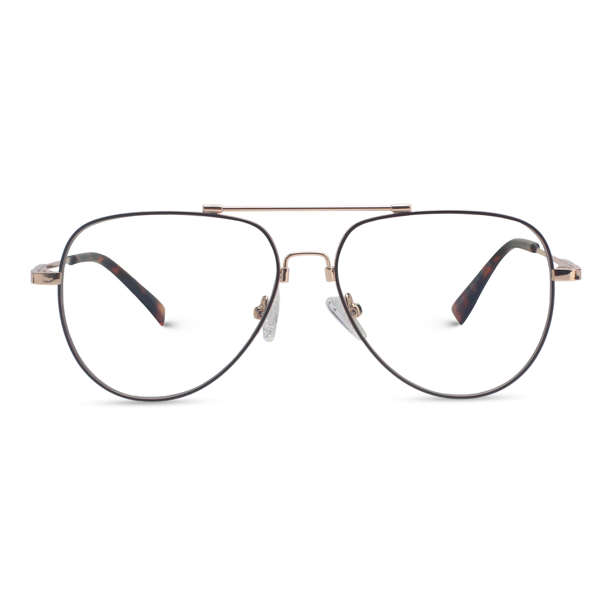 Classic aviator gold eyeglasses