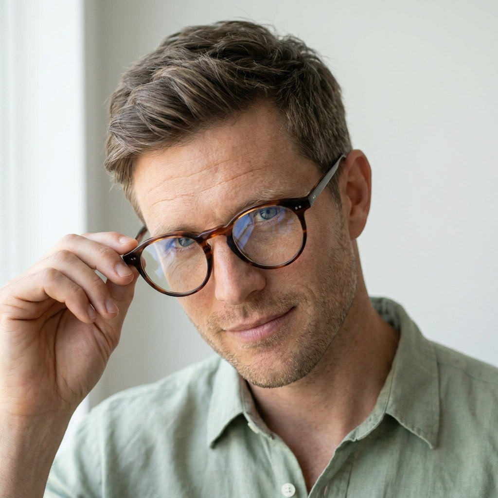 Loreto round tortoise eyeglasses
