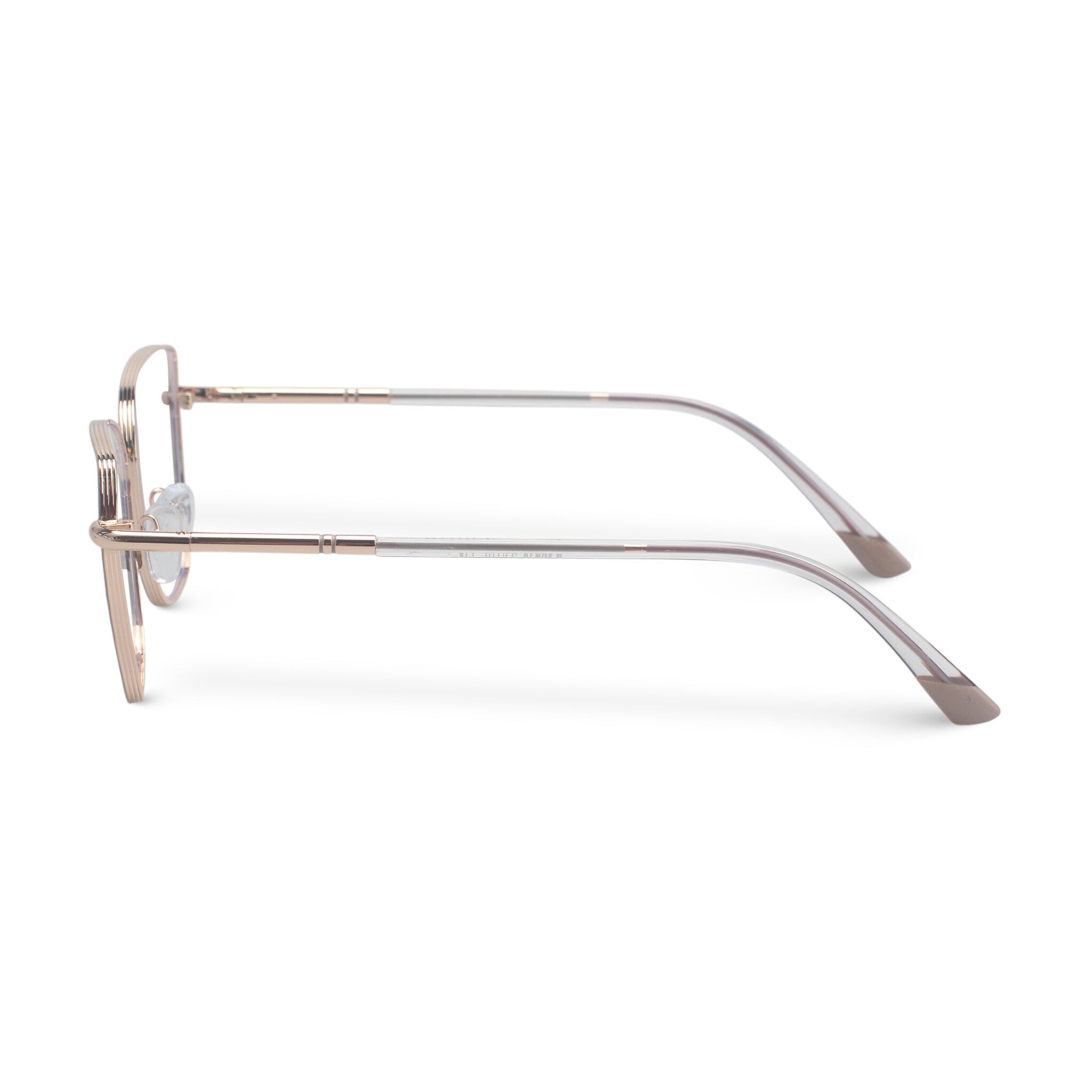 Minimal beige metal butterfly eyeglasses
