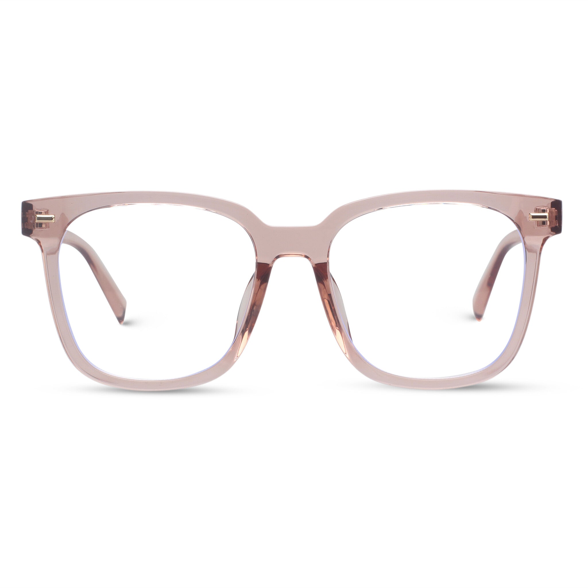 Oversized square pink eyeglasses
