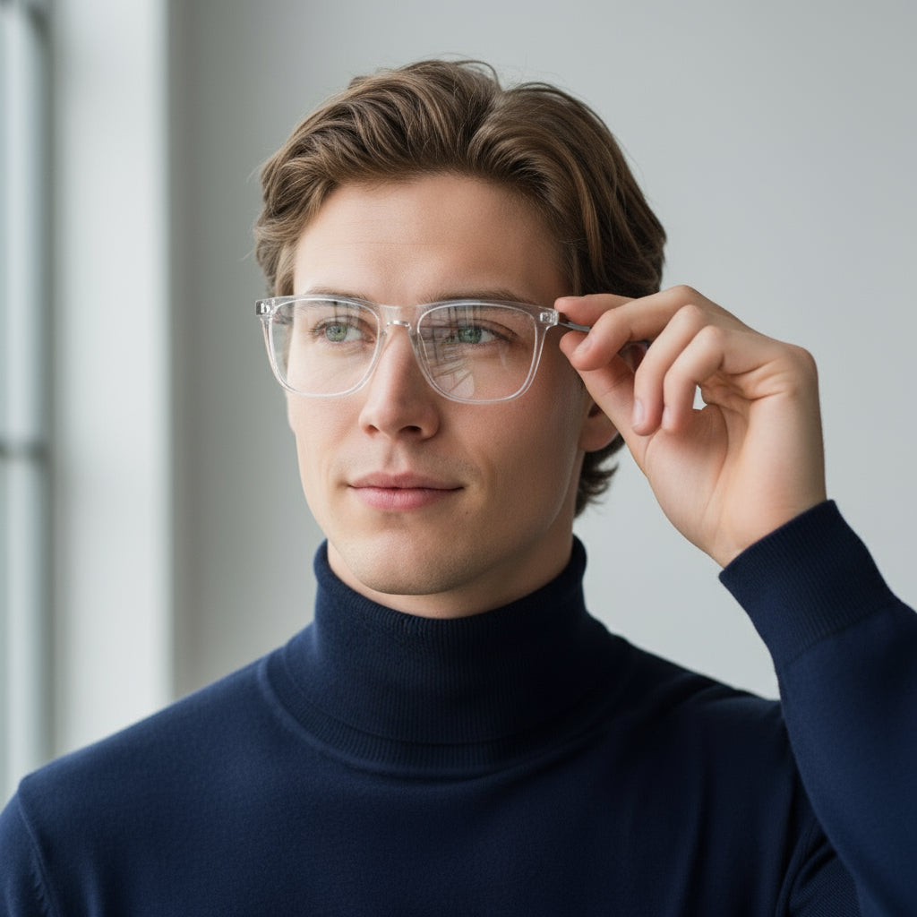 Classical square transparent eyeglasses