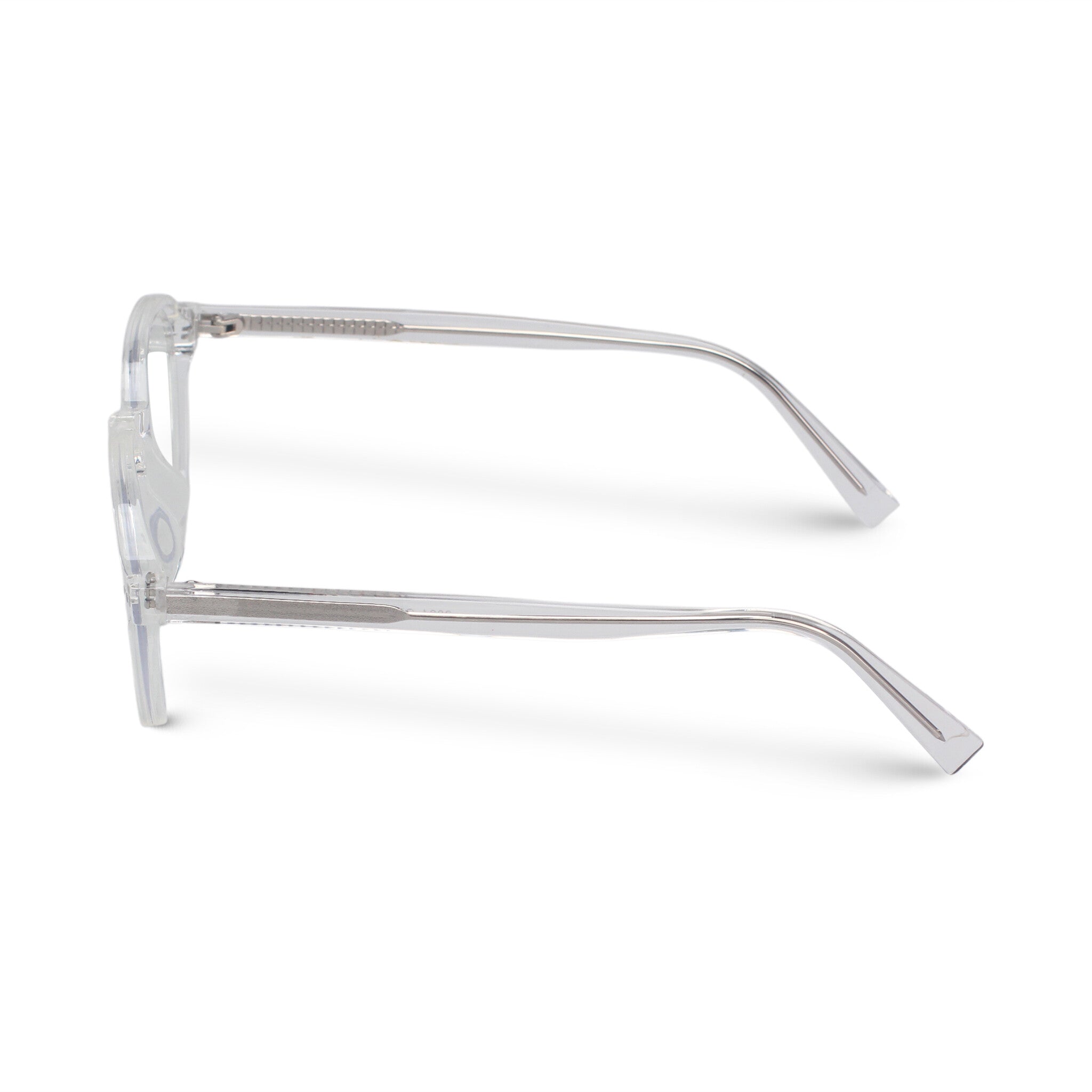 Round acetate transparent eyeglasses