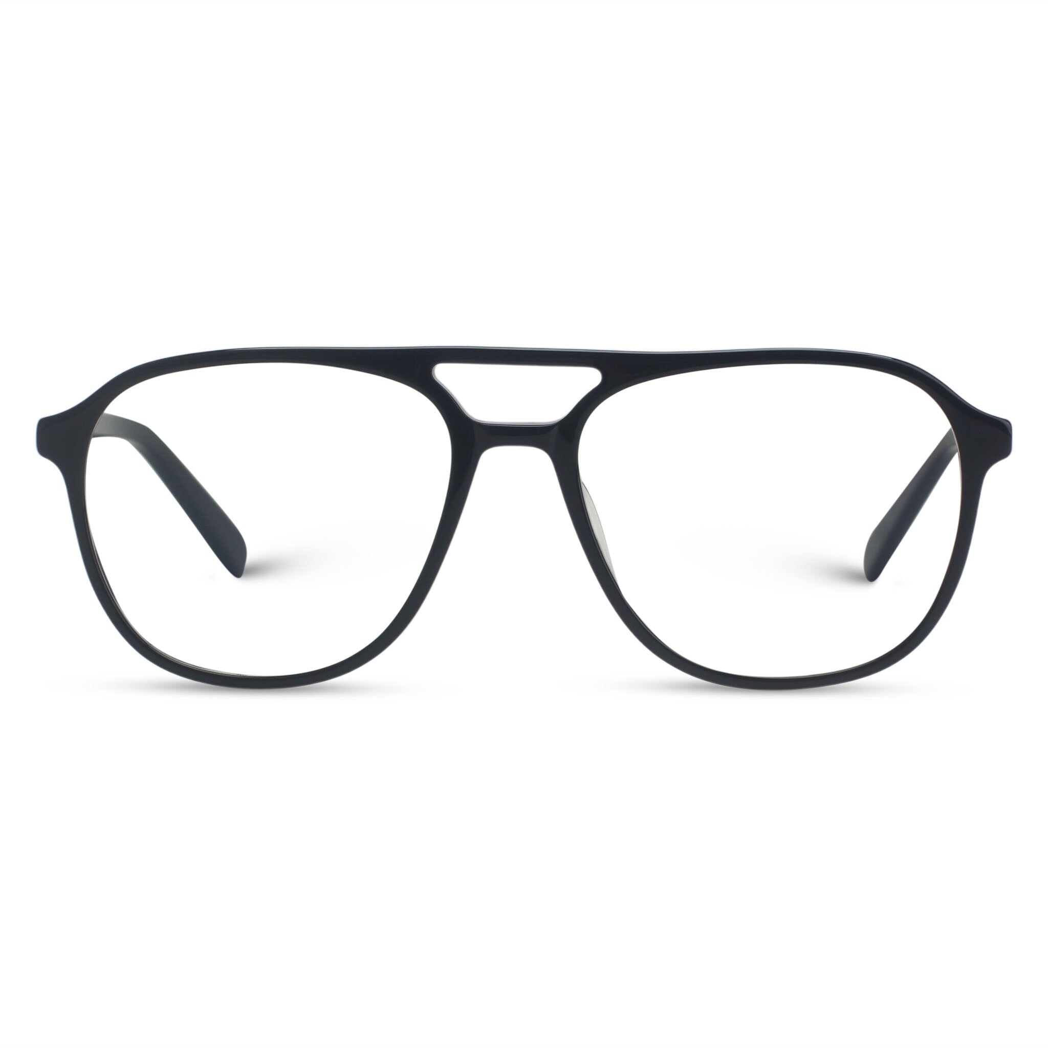 Black aviator acetate eyeglasses