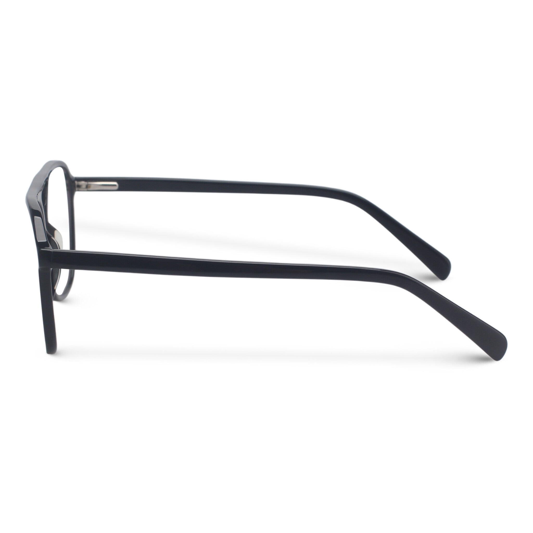 Black aviator acetate eyeglasses