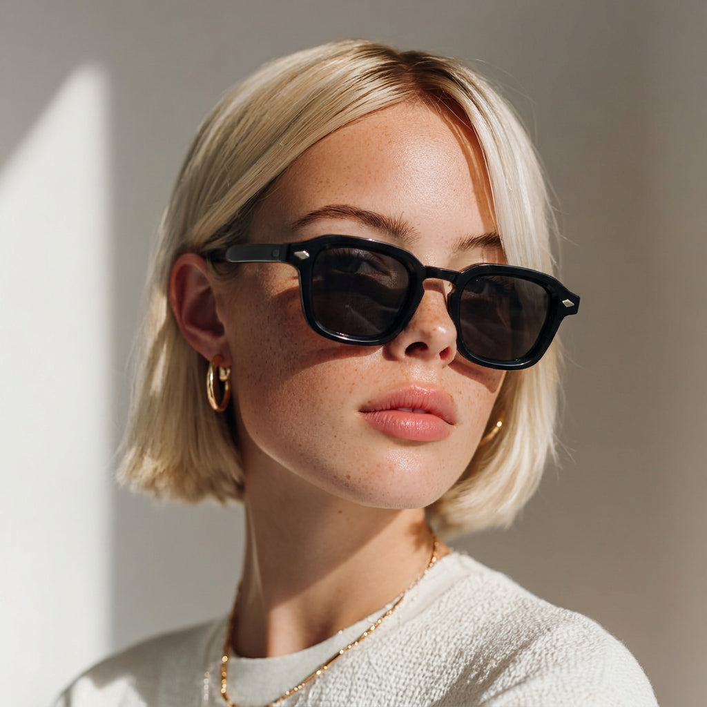 Norcia square black sunglasses