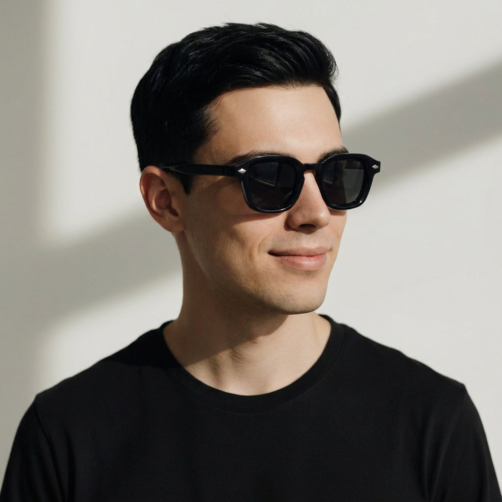 Norcia square black sunglasses