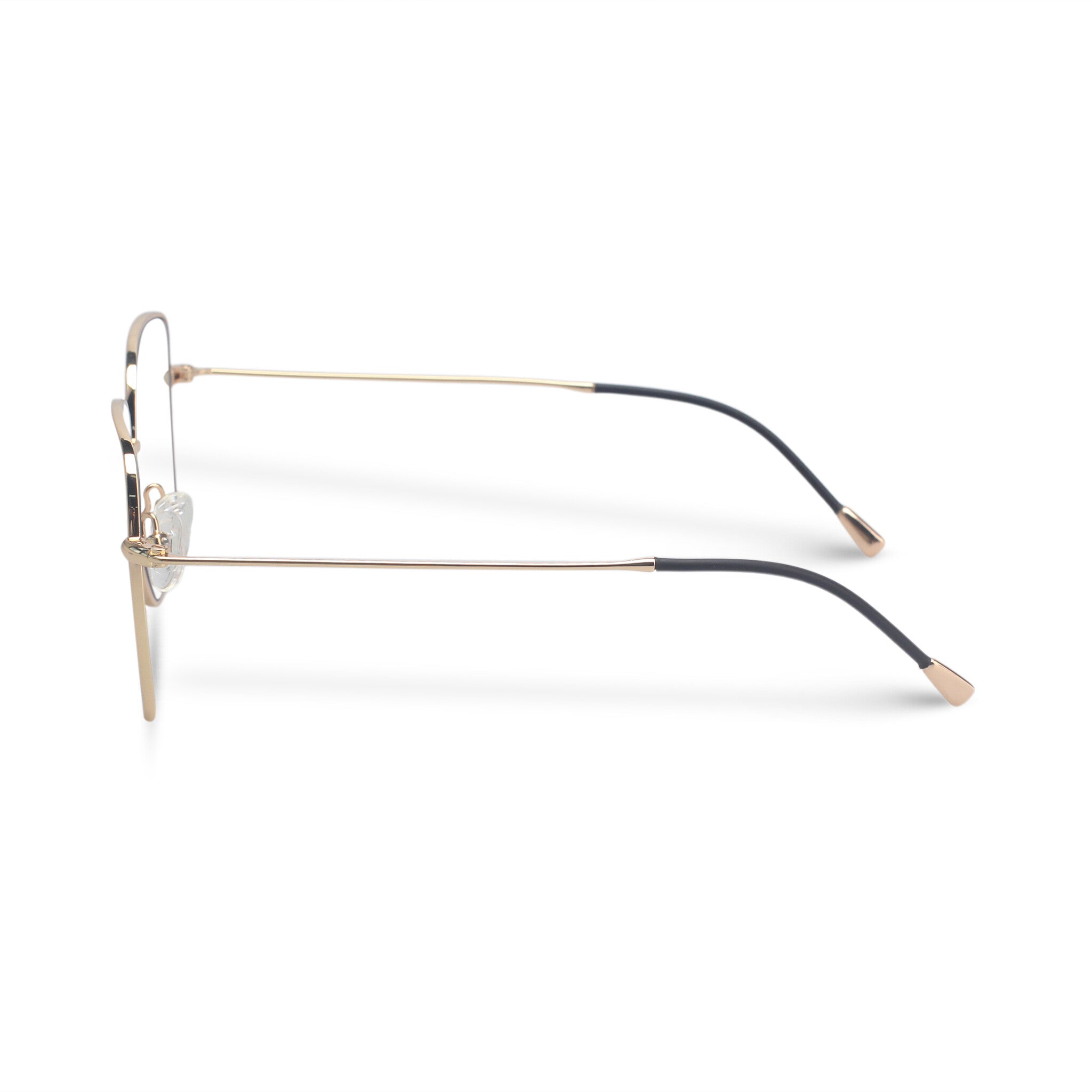 Oversized squared gold eyeglasses