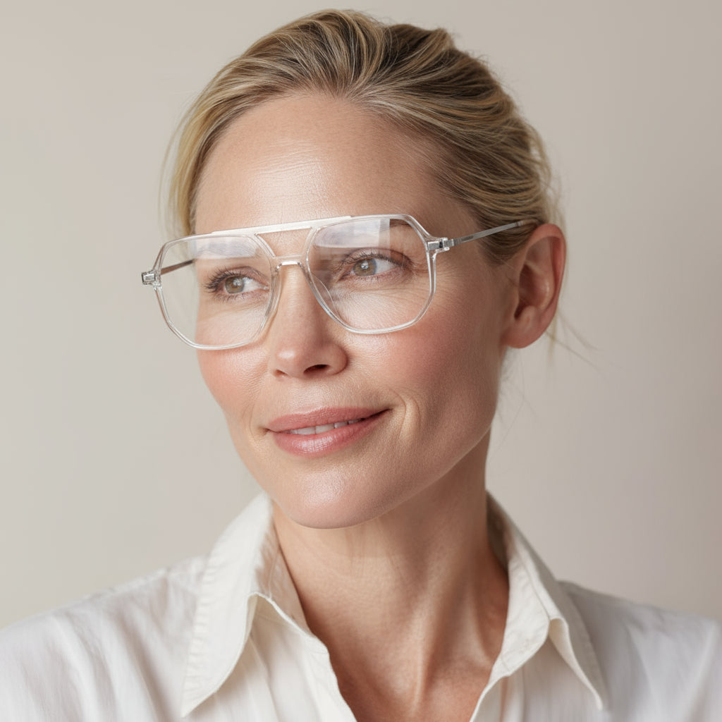 Aviator transparent eyeglasses 