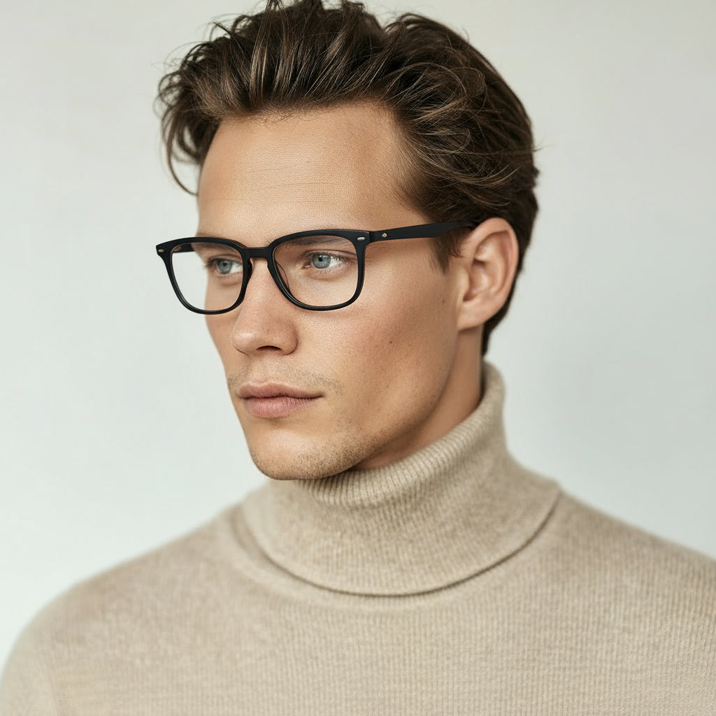 Classic square black eyeglasses