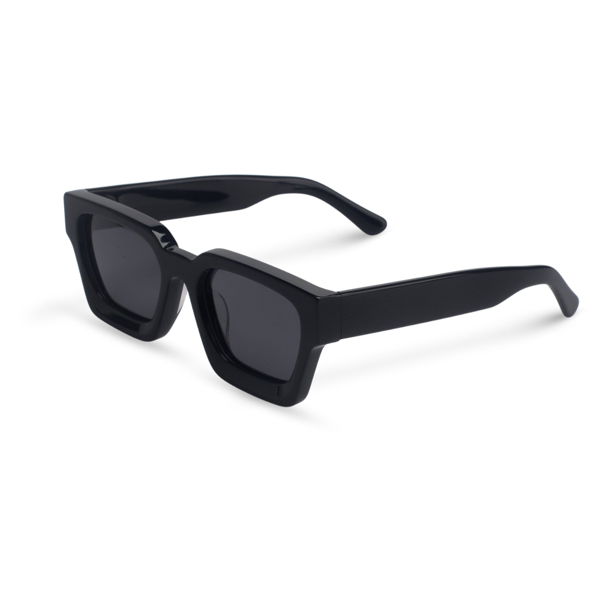 Rectangular bold black sunglasses