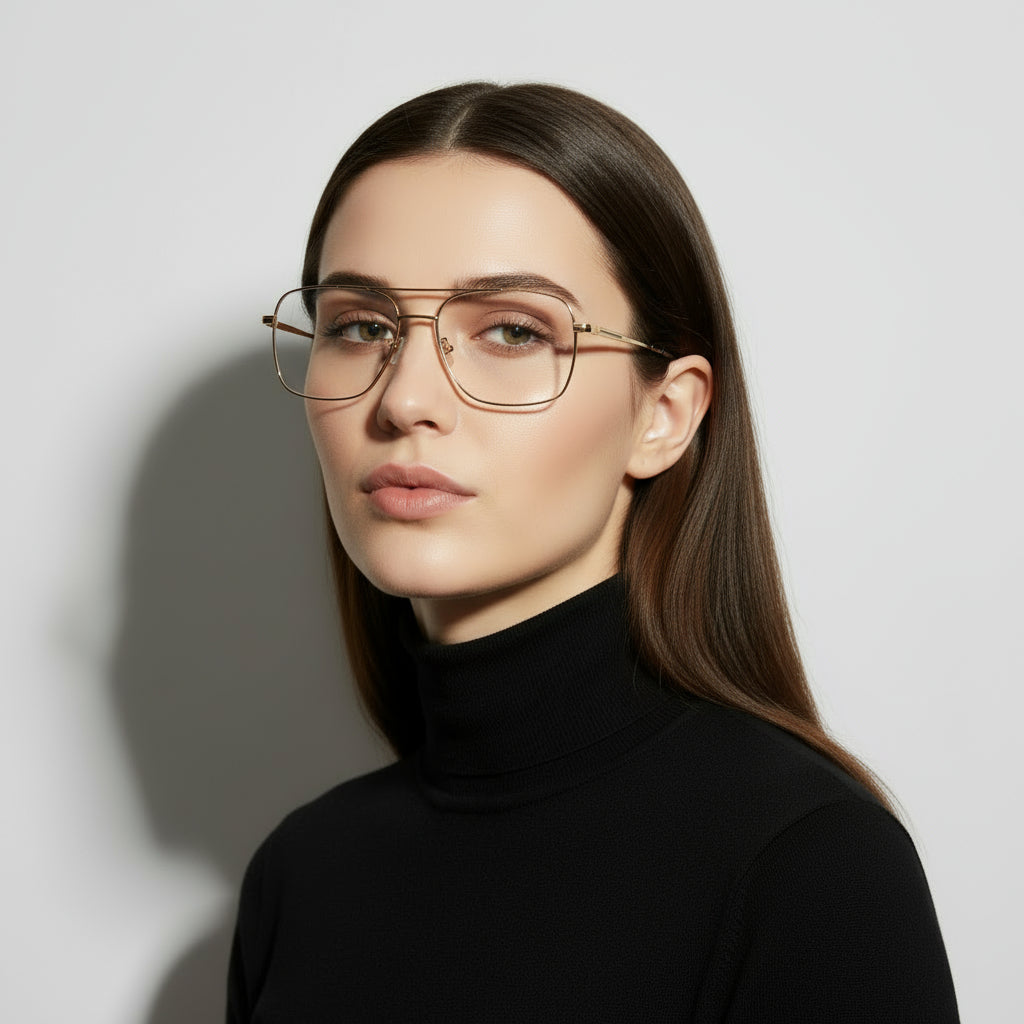 Aviator gold eyeglasses