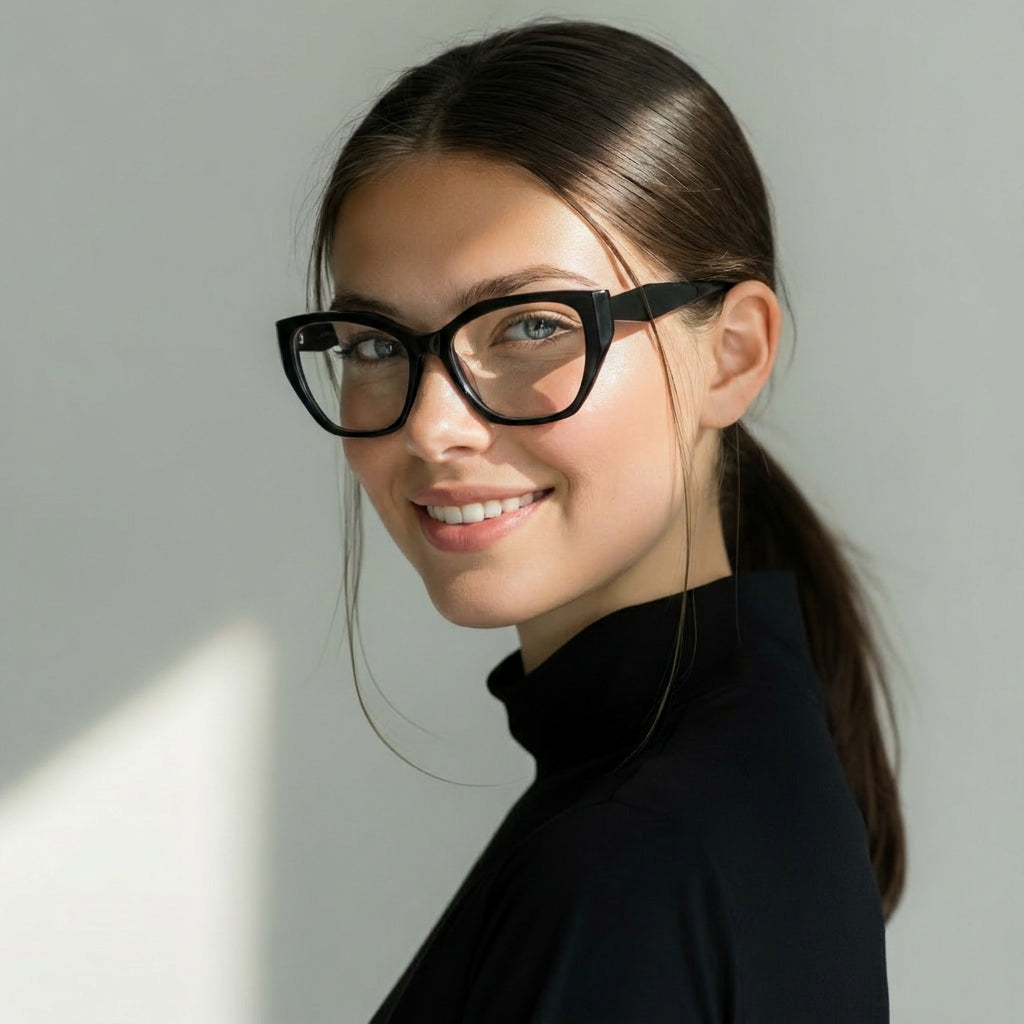 Recanati cat-eye black blue light glasses