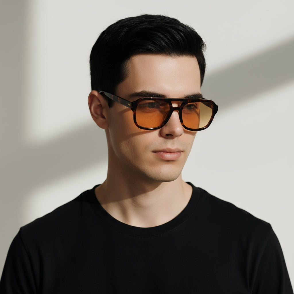 Stylish aviator tortoise sunglasses