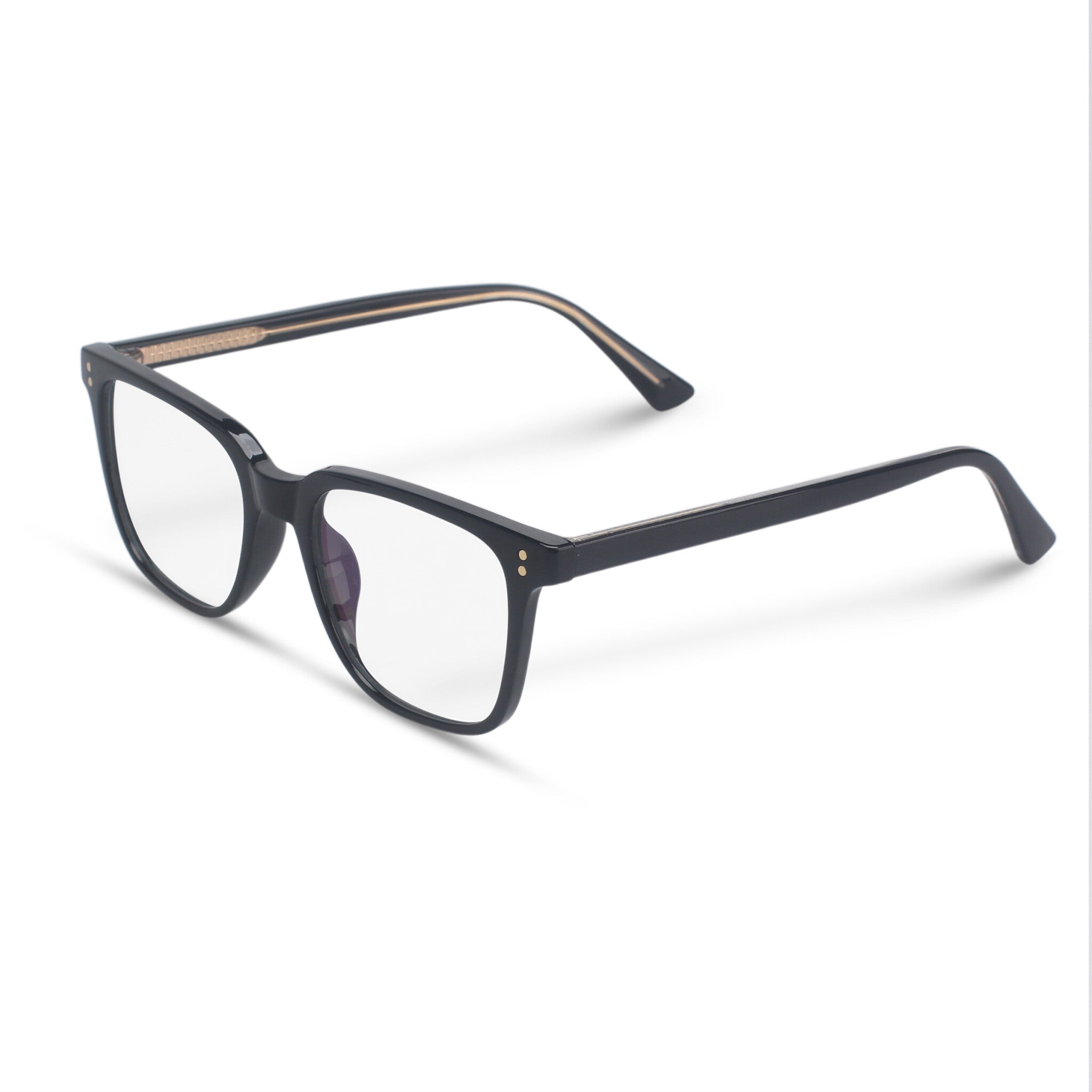 black squared plastic eyeglasses