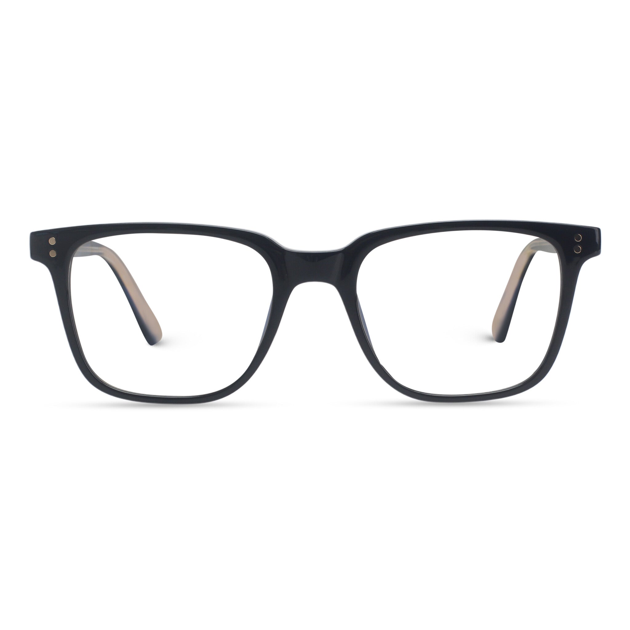 black squared plastic eyeglasses