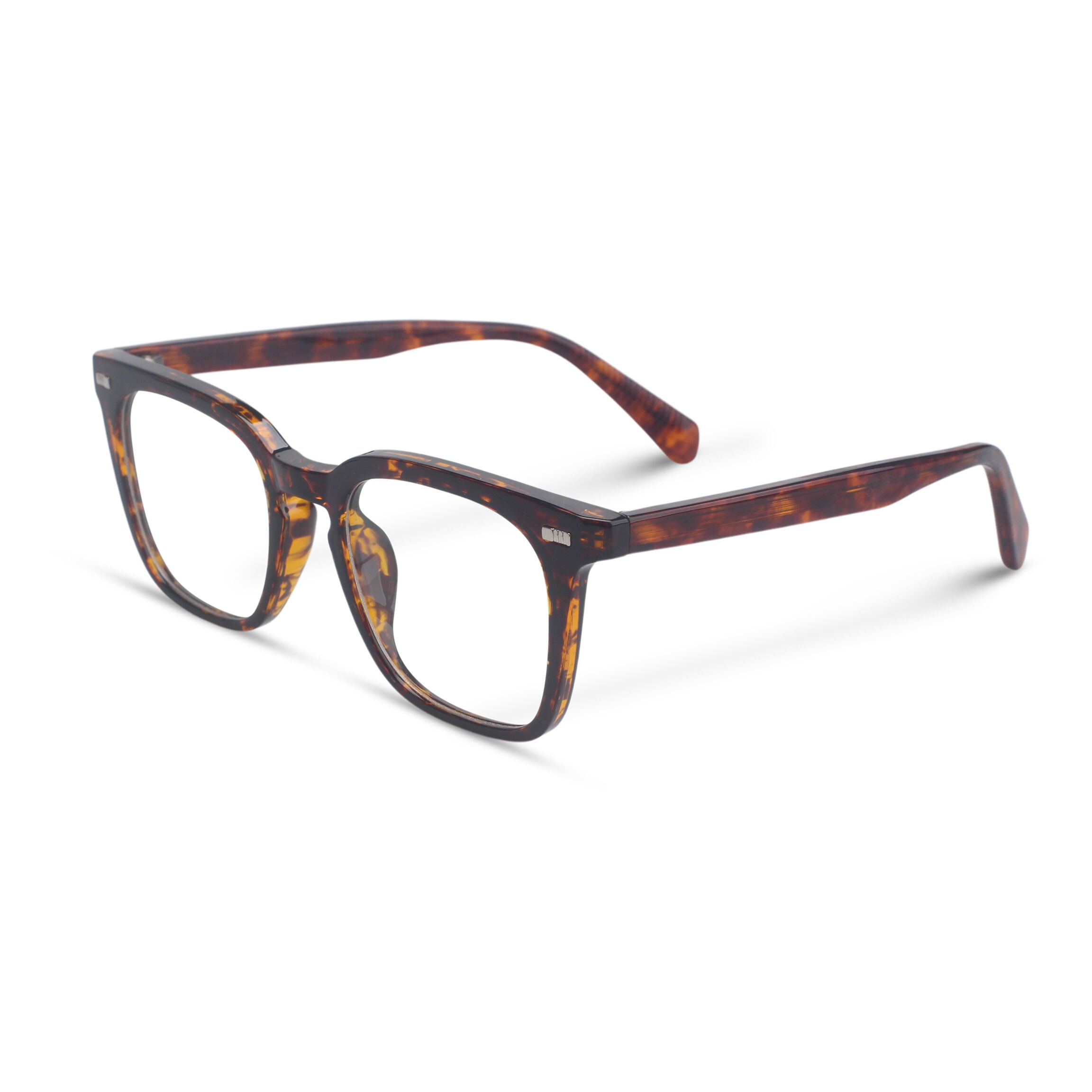 Clear eyeglasses on a white background @tortoise