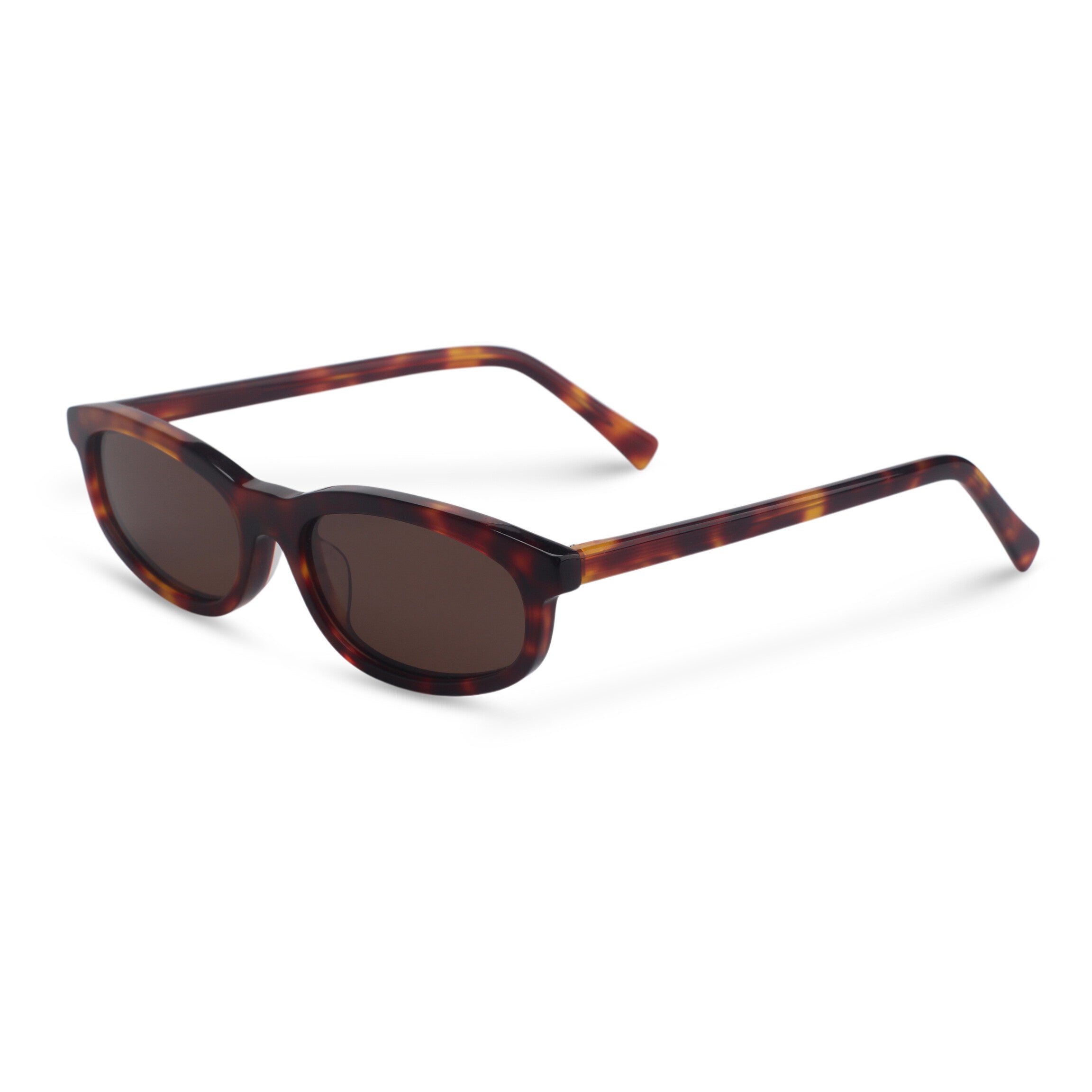 Minimal oval tortoise sunglasses