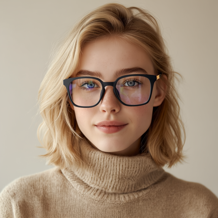 Classic square black eyeglasses
