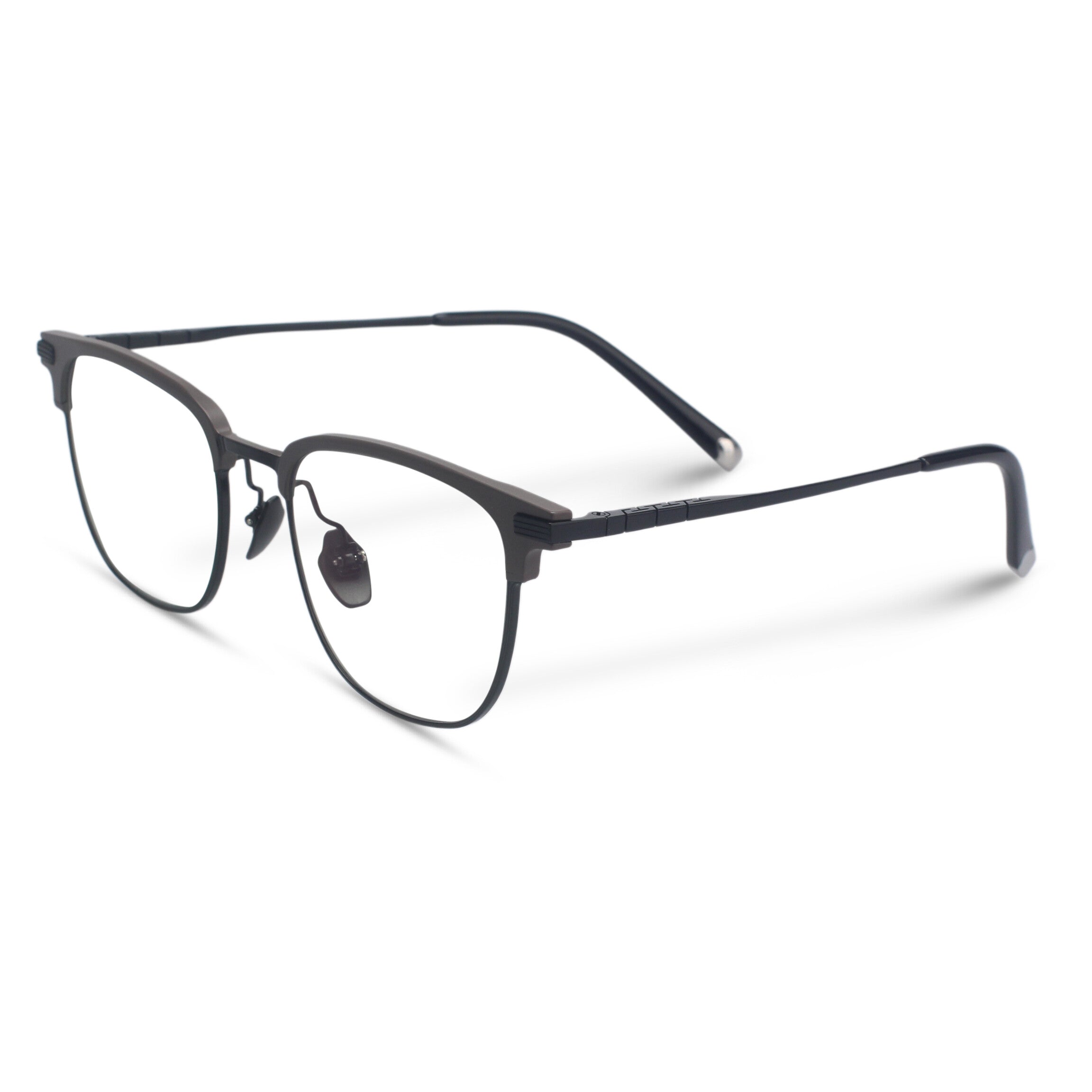 Square brown and black eyeglasses