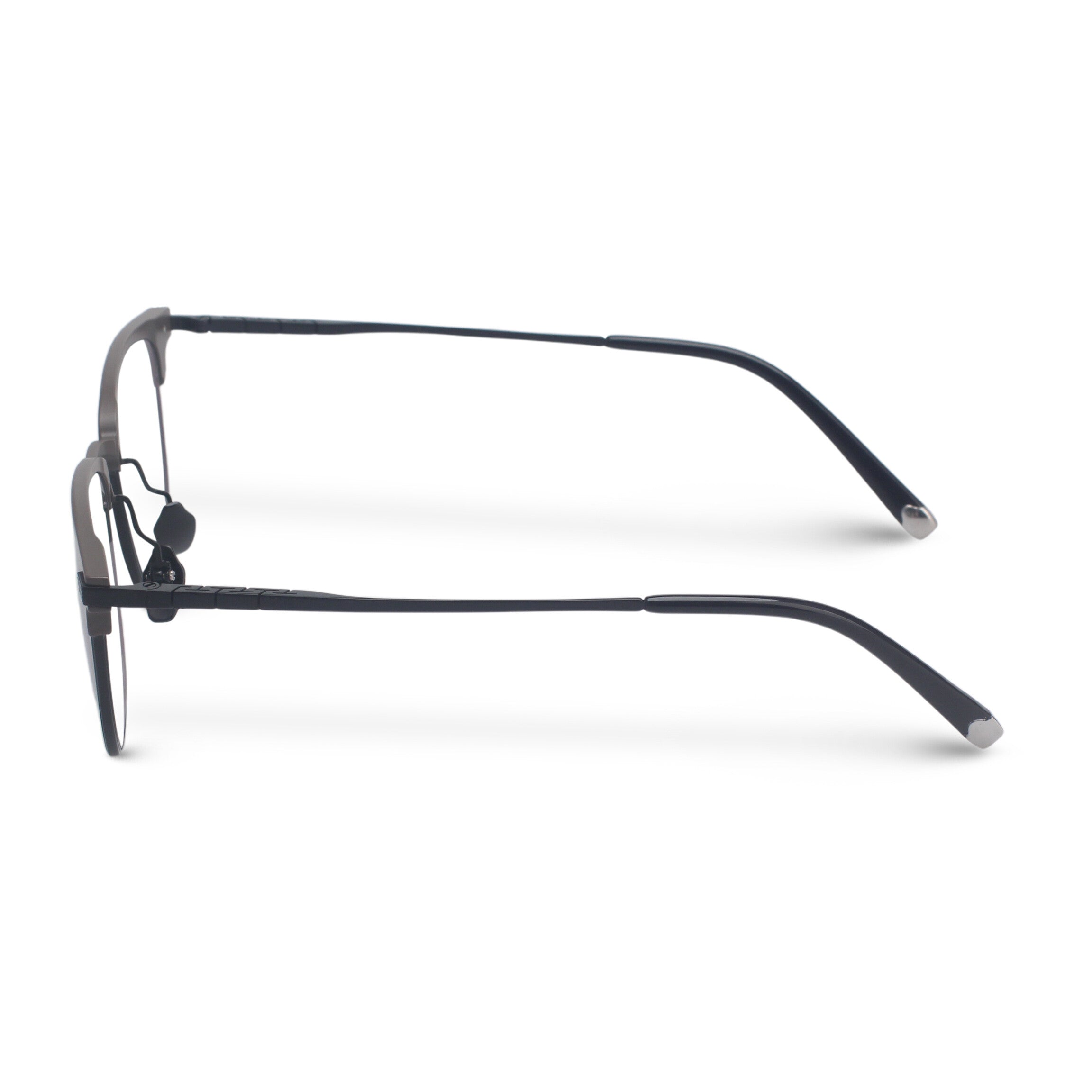 Square brown and black eyeglasses