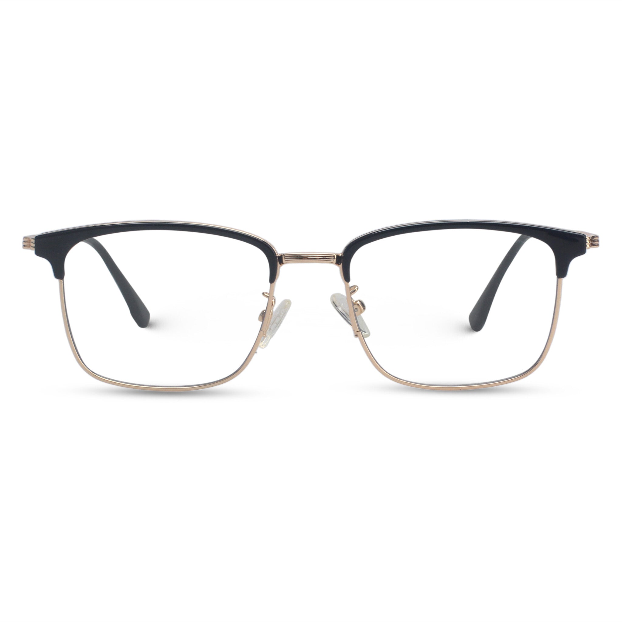 Square black and gold eyeglasses