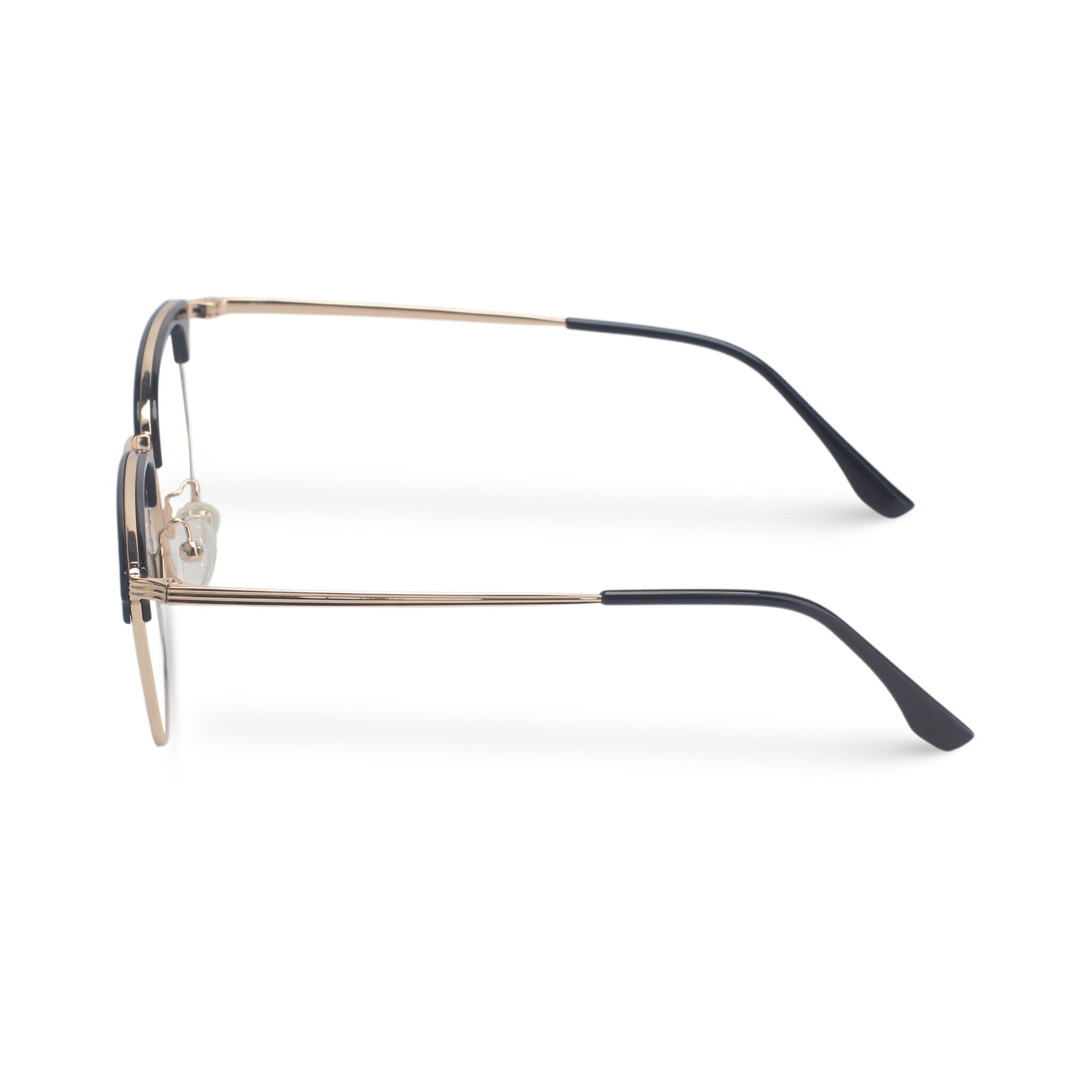 Square black and gold eyeglasses