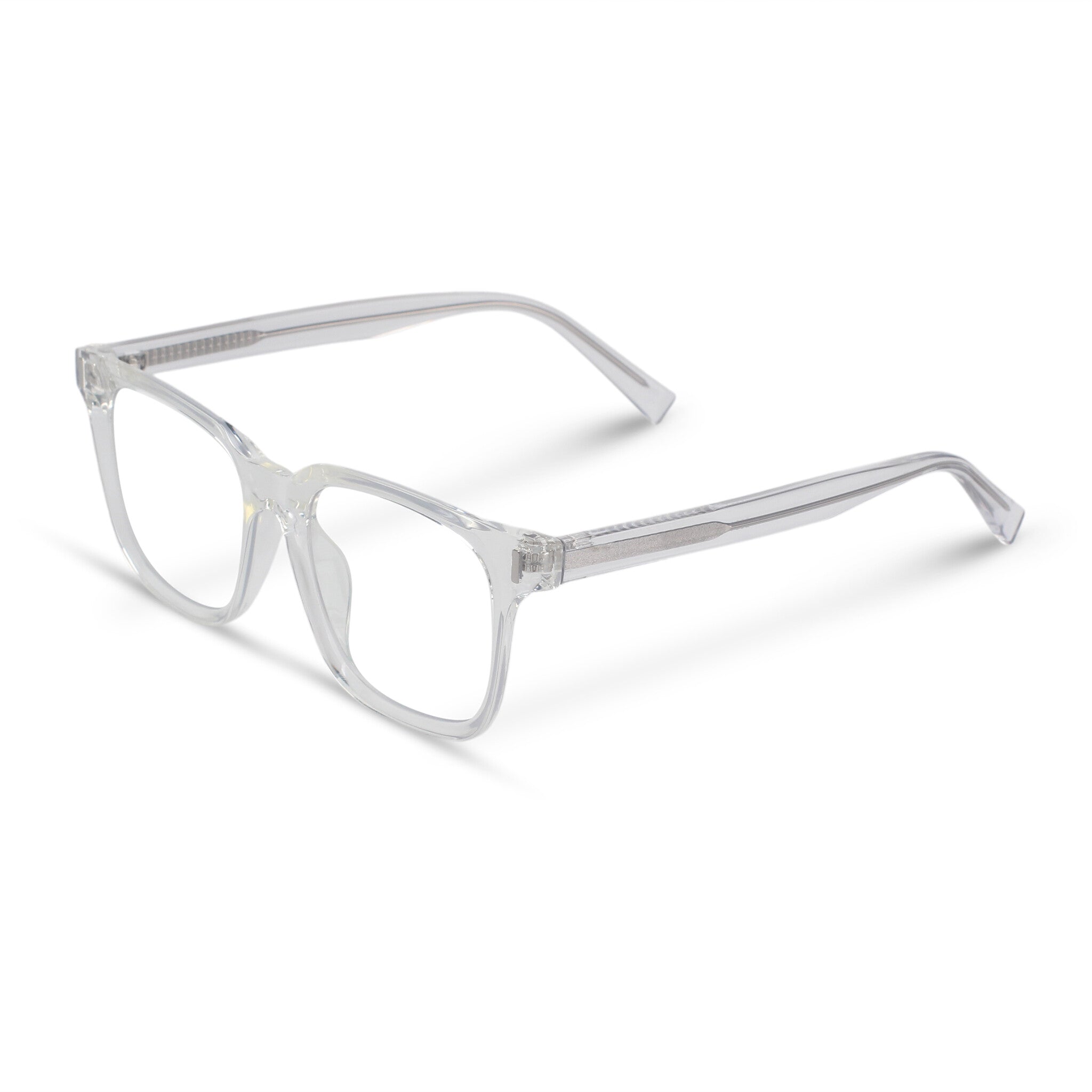 Clear transparent square plastic eyeglasses