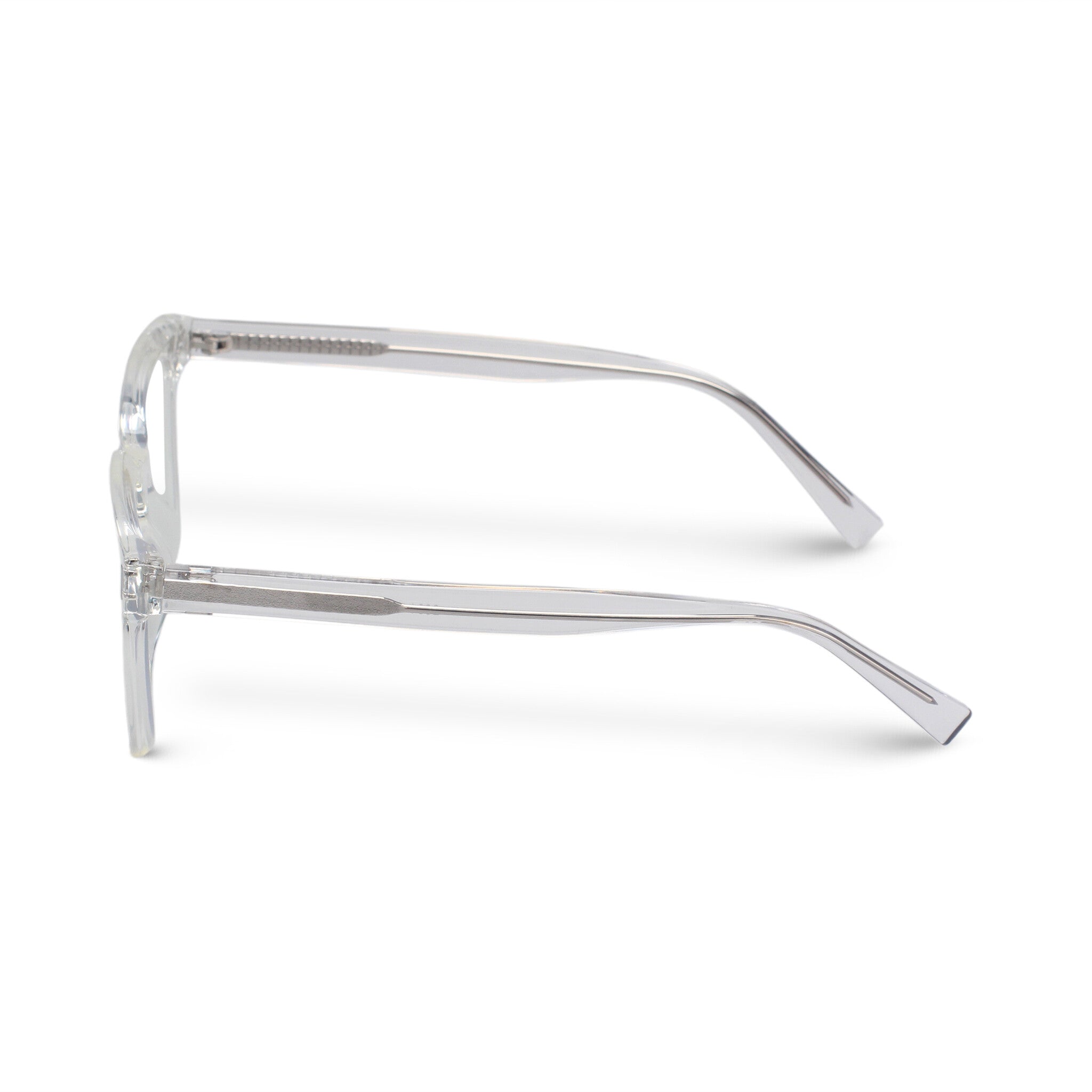 Clear transparent square plastic eyeglasses