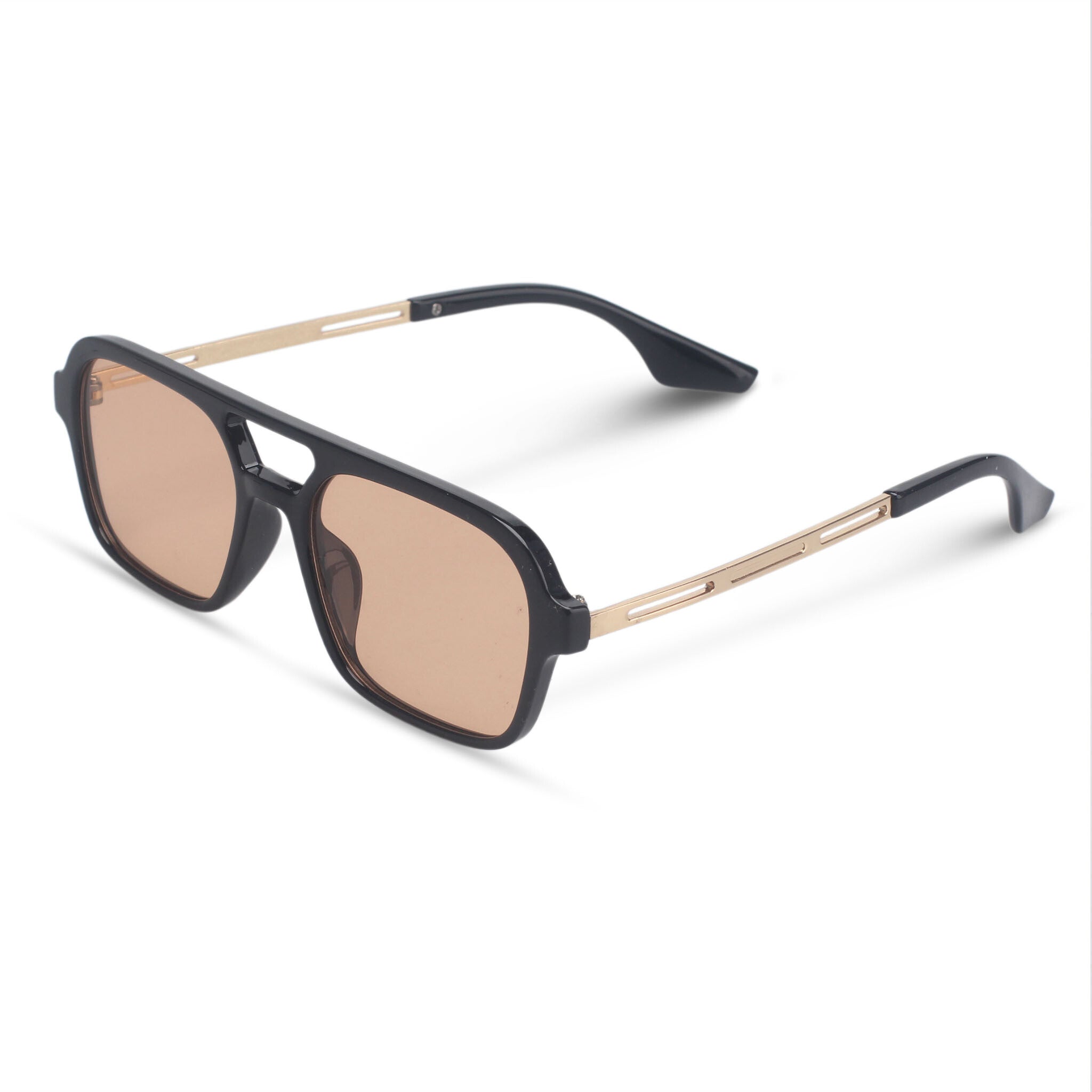 Classic black and orange aviator sunglasses