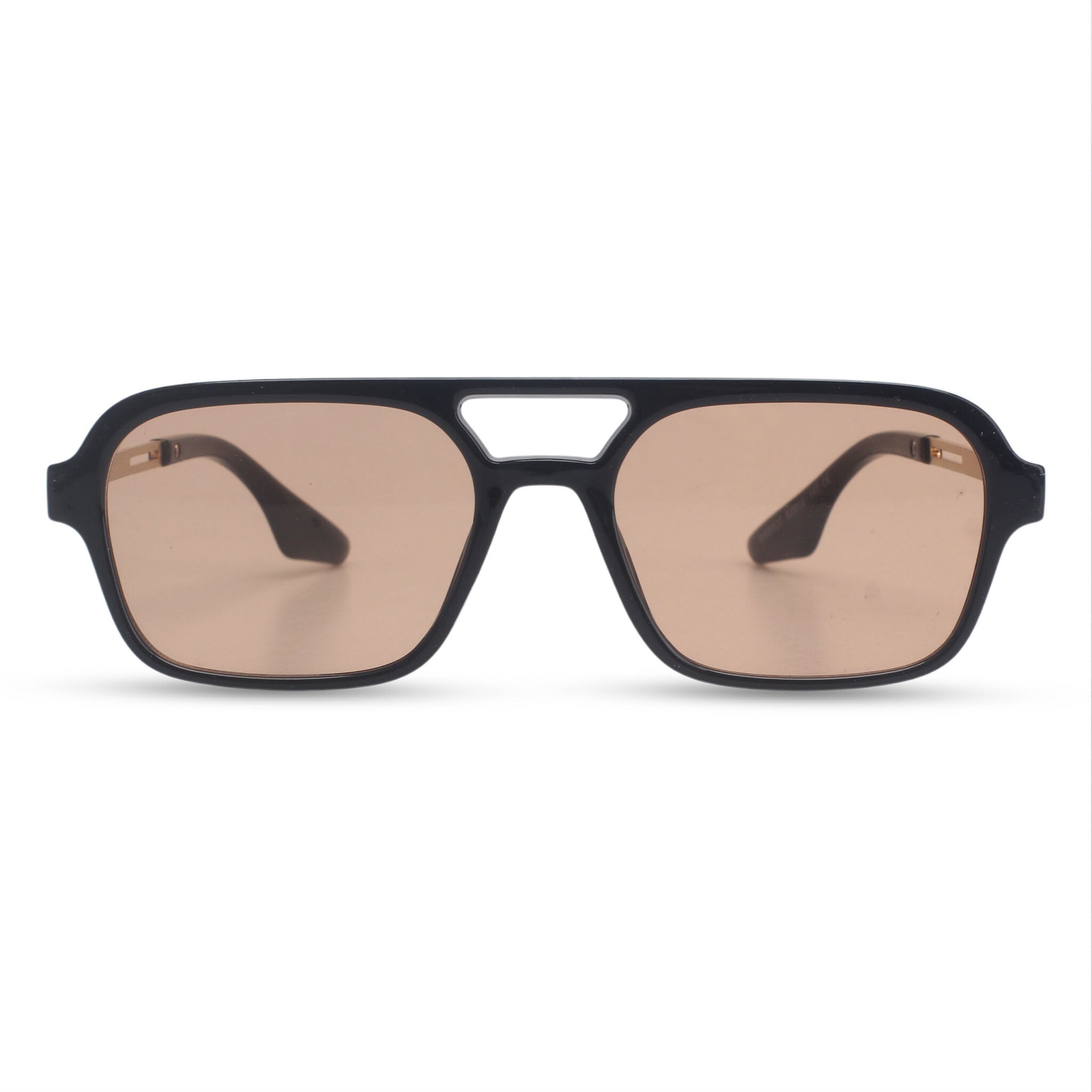 Classic black and orange aviator sunglasses