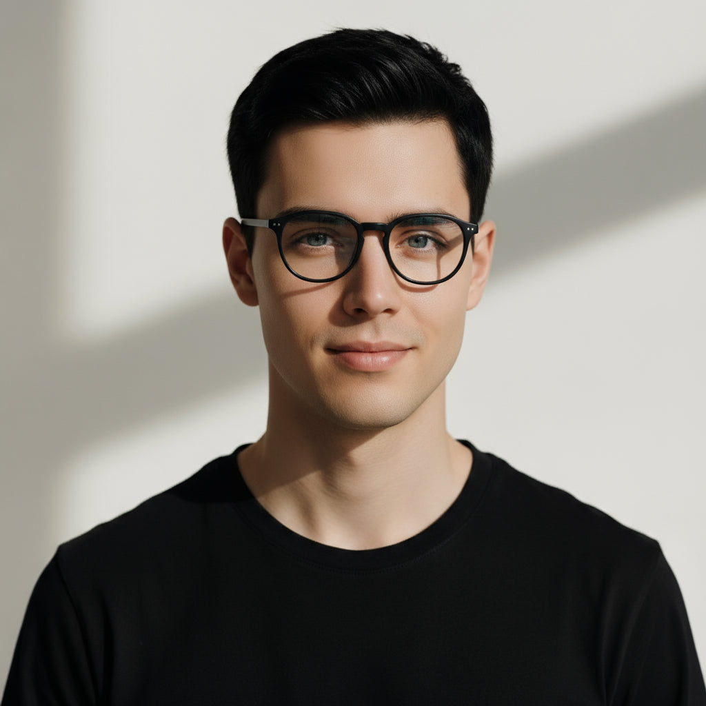 Minimal square tortoise eyeglasses