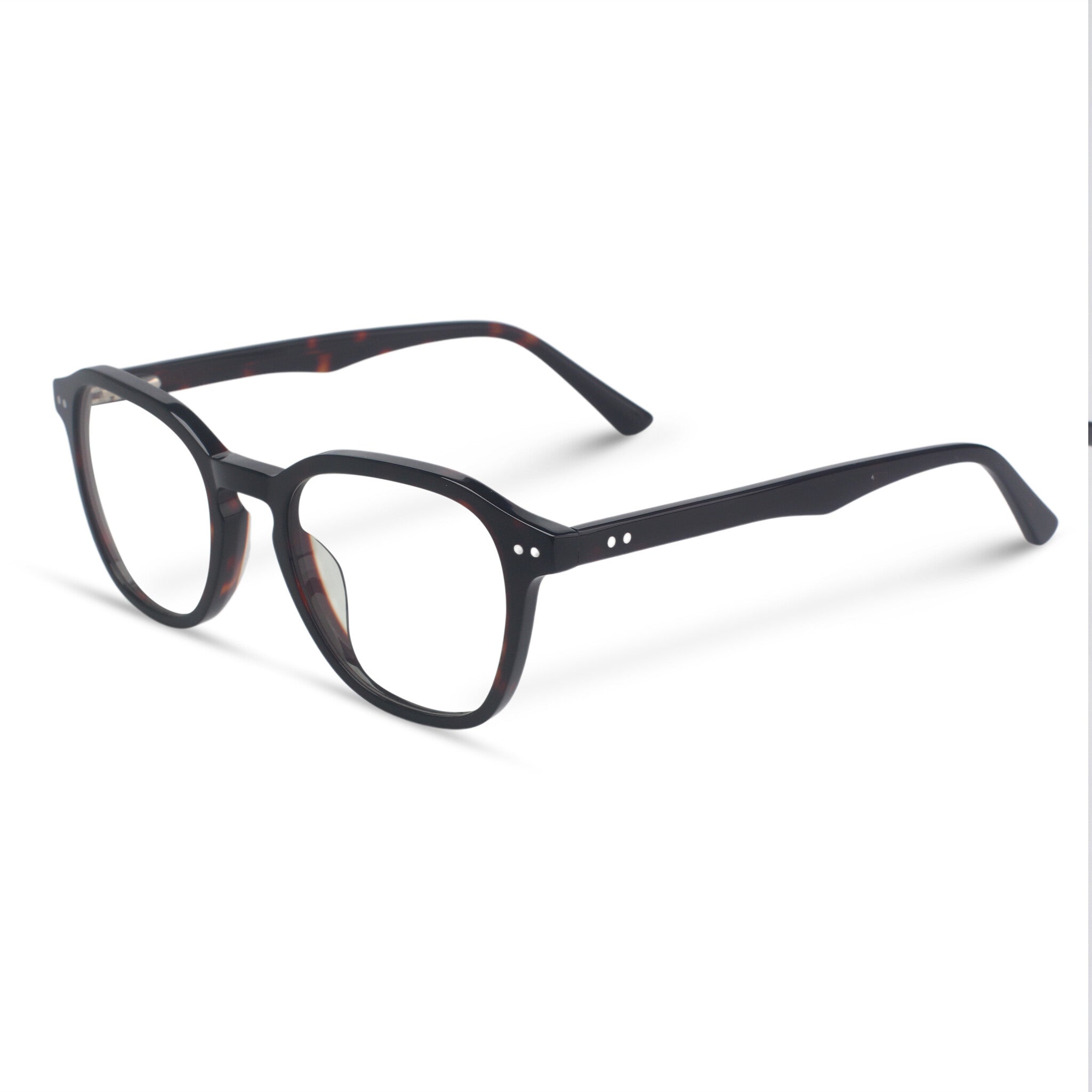 Minimal square tortoise eyeglasses