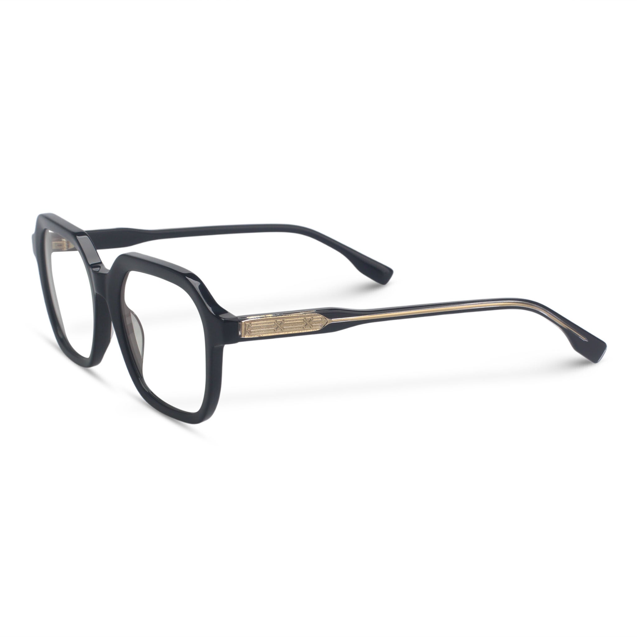Black square plastic eyeglasses