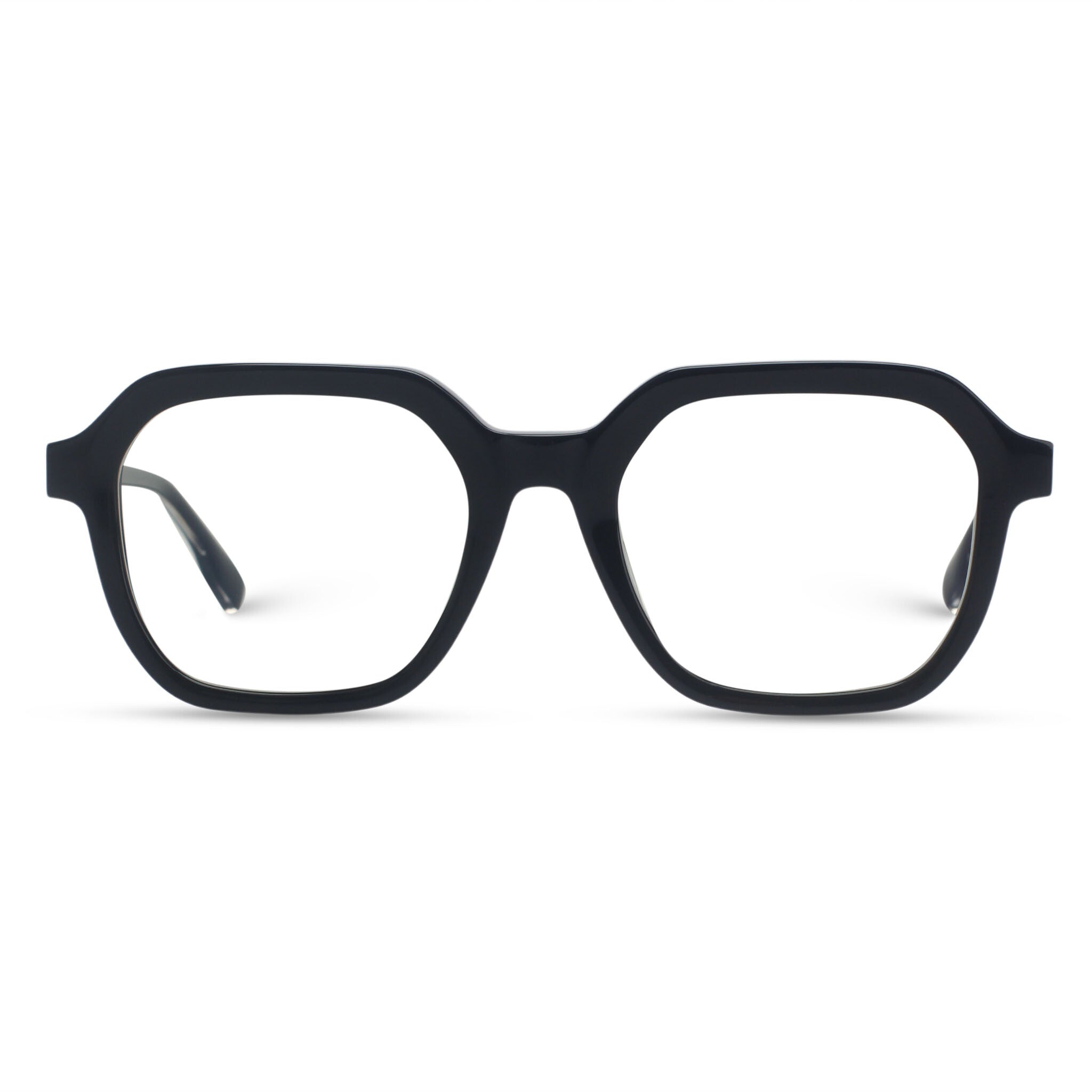 Black square plastic eyeglasses