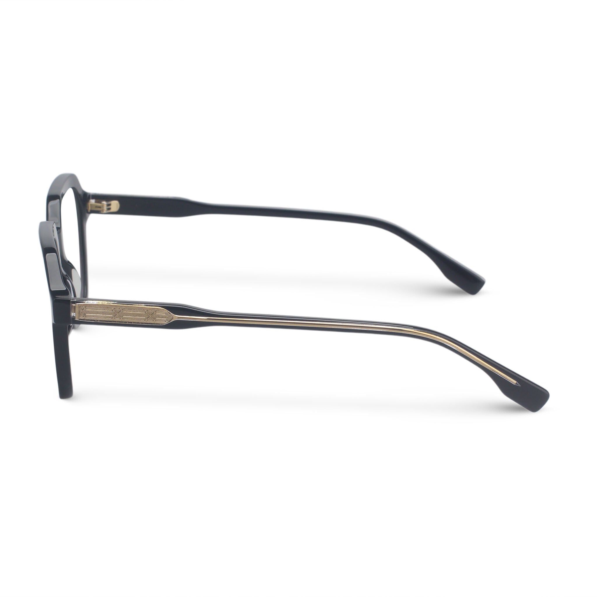 Black square plastic eyeglasses